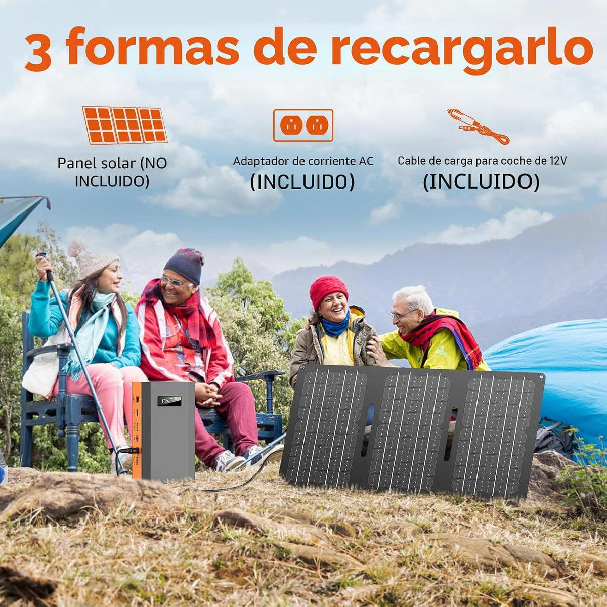 ZeroKor Banco de energía portátil con salida de CA, 65 W 110 V, car...
