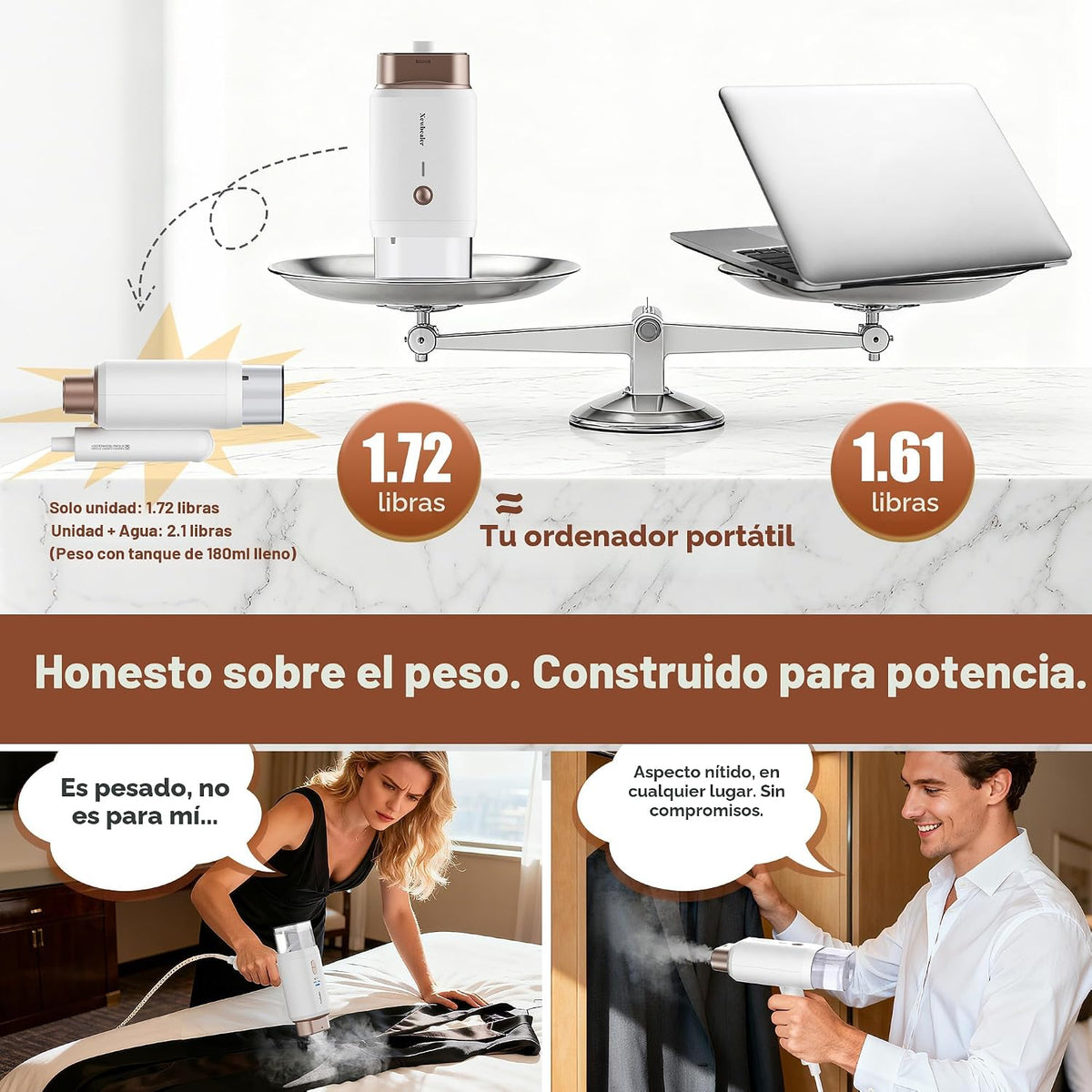 Newbealer Vaporizador de ropa de doble voltaje: 120 V\/220 V, 1200...