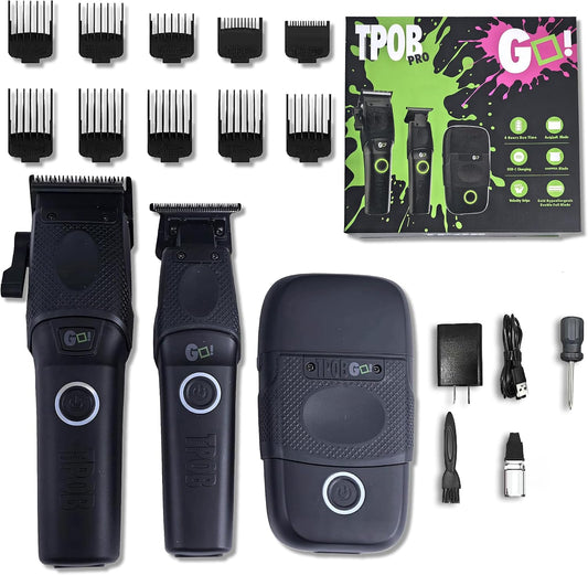 TPOB Juego de cortapelos profesionales Go Blackout Edition con reco...