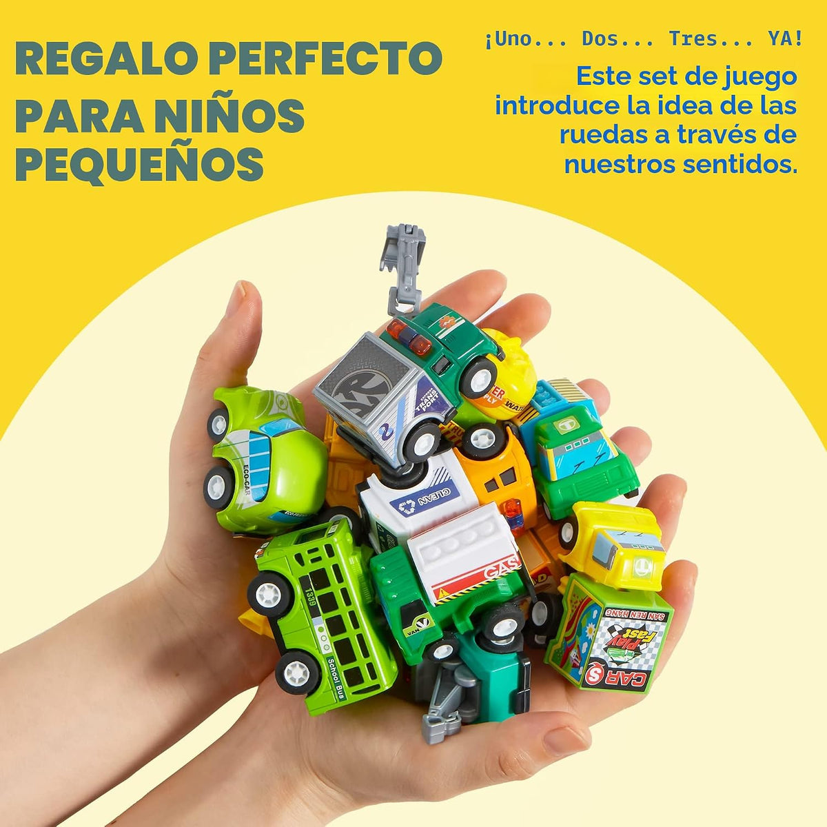 JOYIN - Conjunto de 25 piezas de vehículos de juguete de autos y ca...