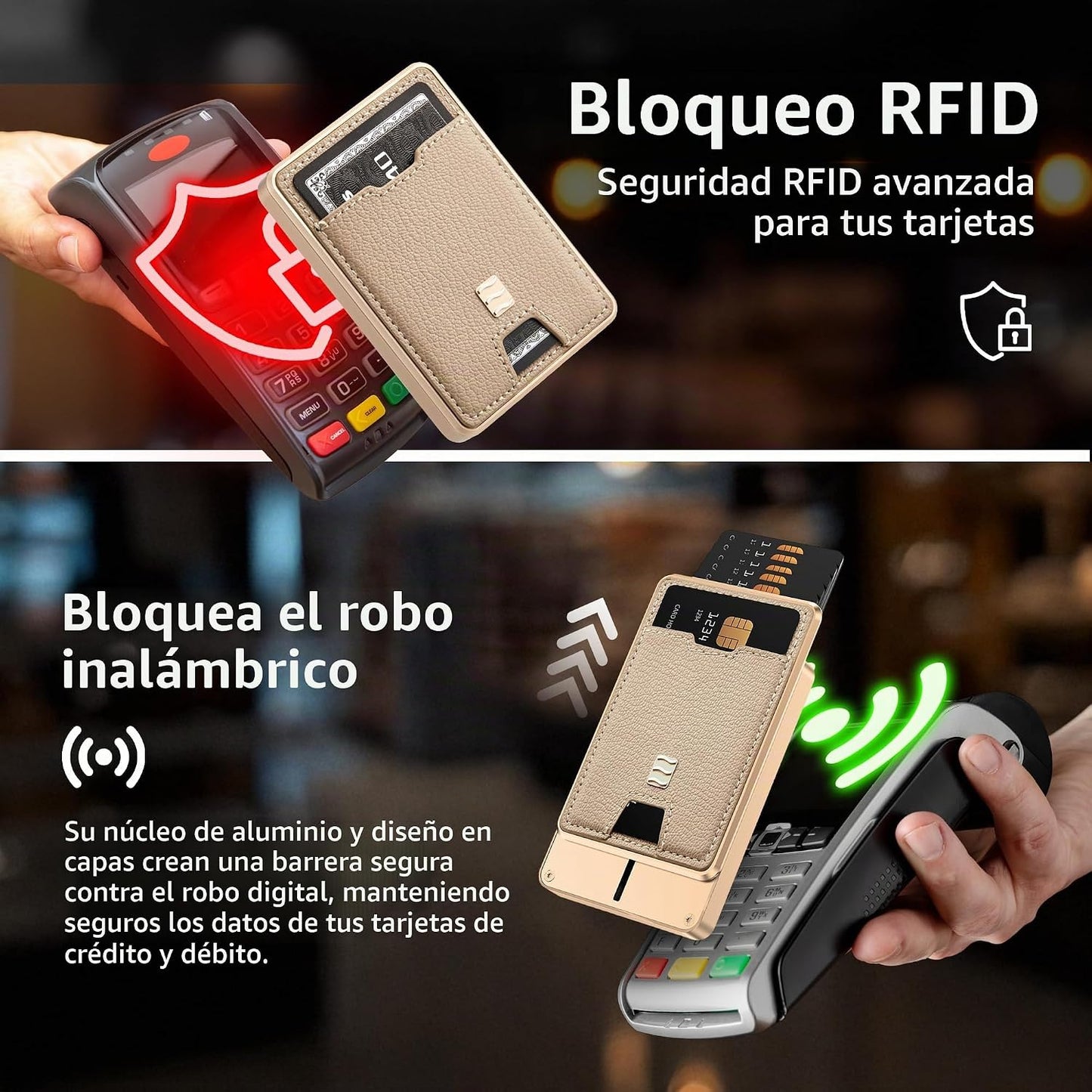 VENICE MIAMI - Billetera con bloqueo RFID, portatarjetas minimalist...