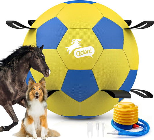 QDAN Pelota de pastoreo de 25 pulgadas para perros con correas, jug...