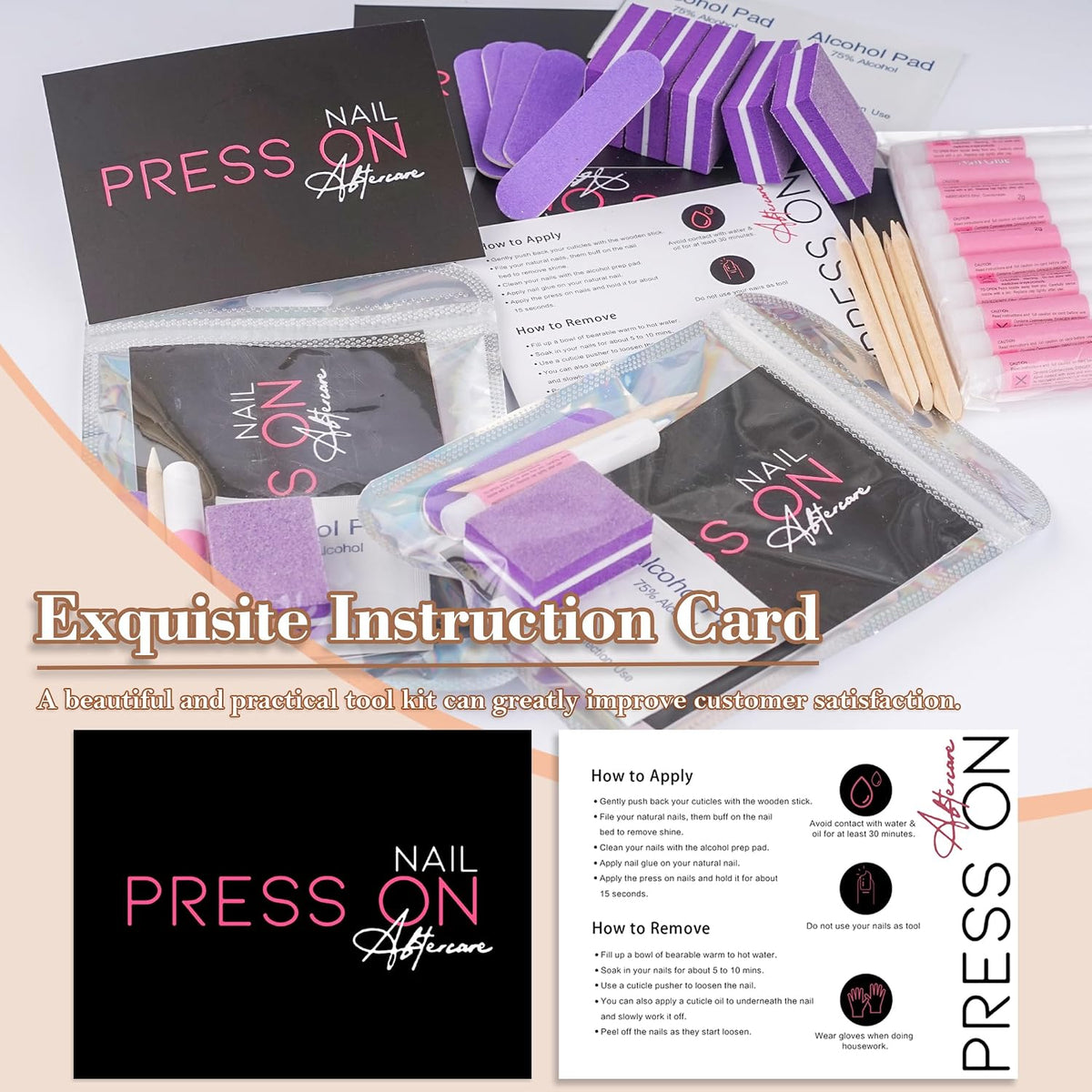 Juego de 50 herramientas de uñas a presión, kit de suministros de e...