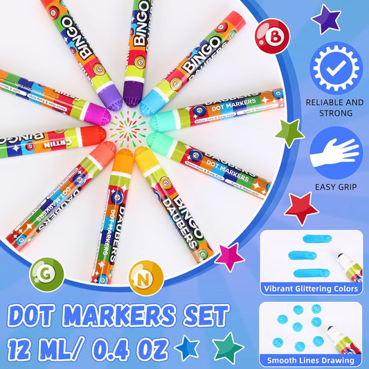 Crtiin Juego de 40 marcadores de puntos de colores mixtos en 10 col...
