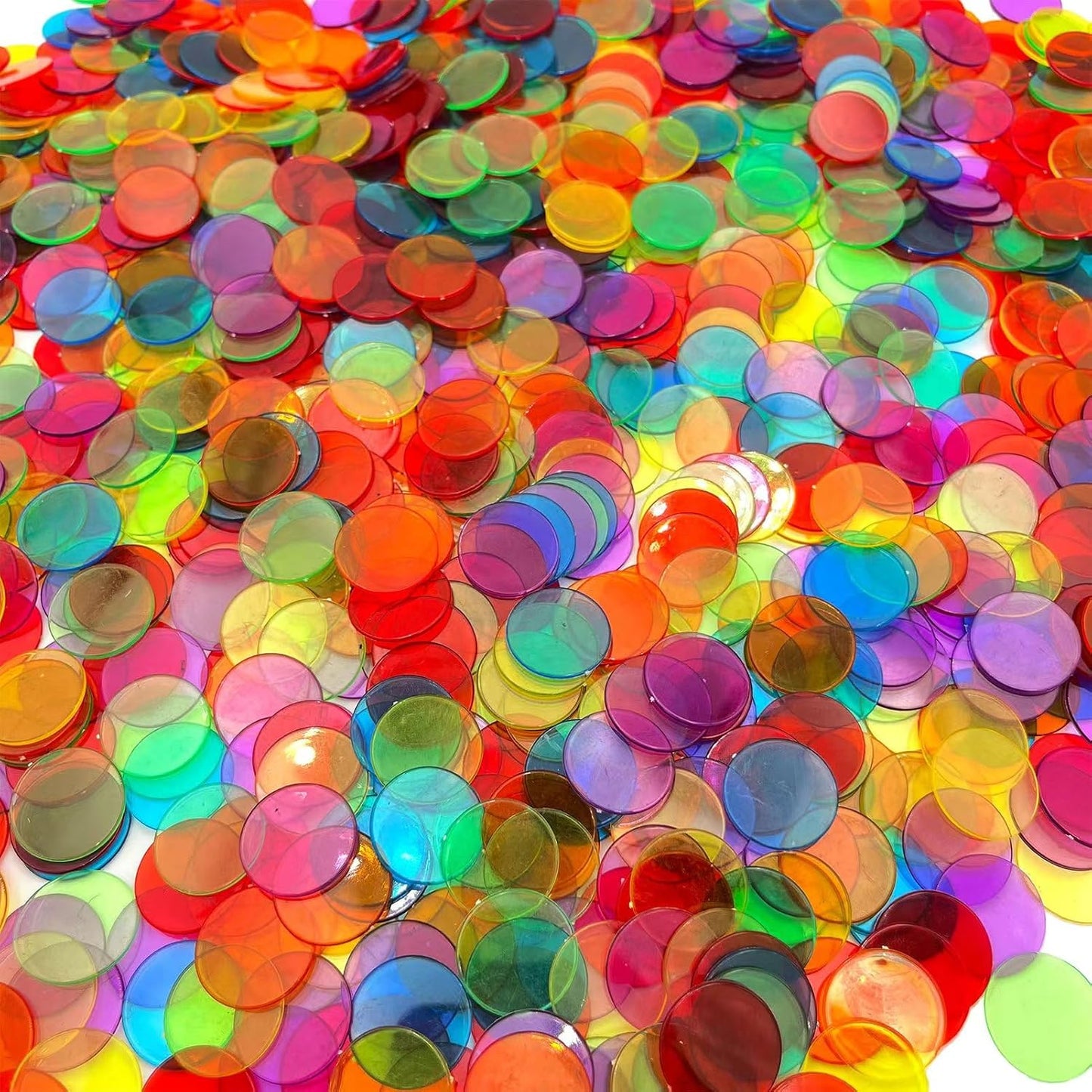JUNWRROW 1000 Piezas Fichas de Conteo de Bingo Transparentes de 3\/...