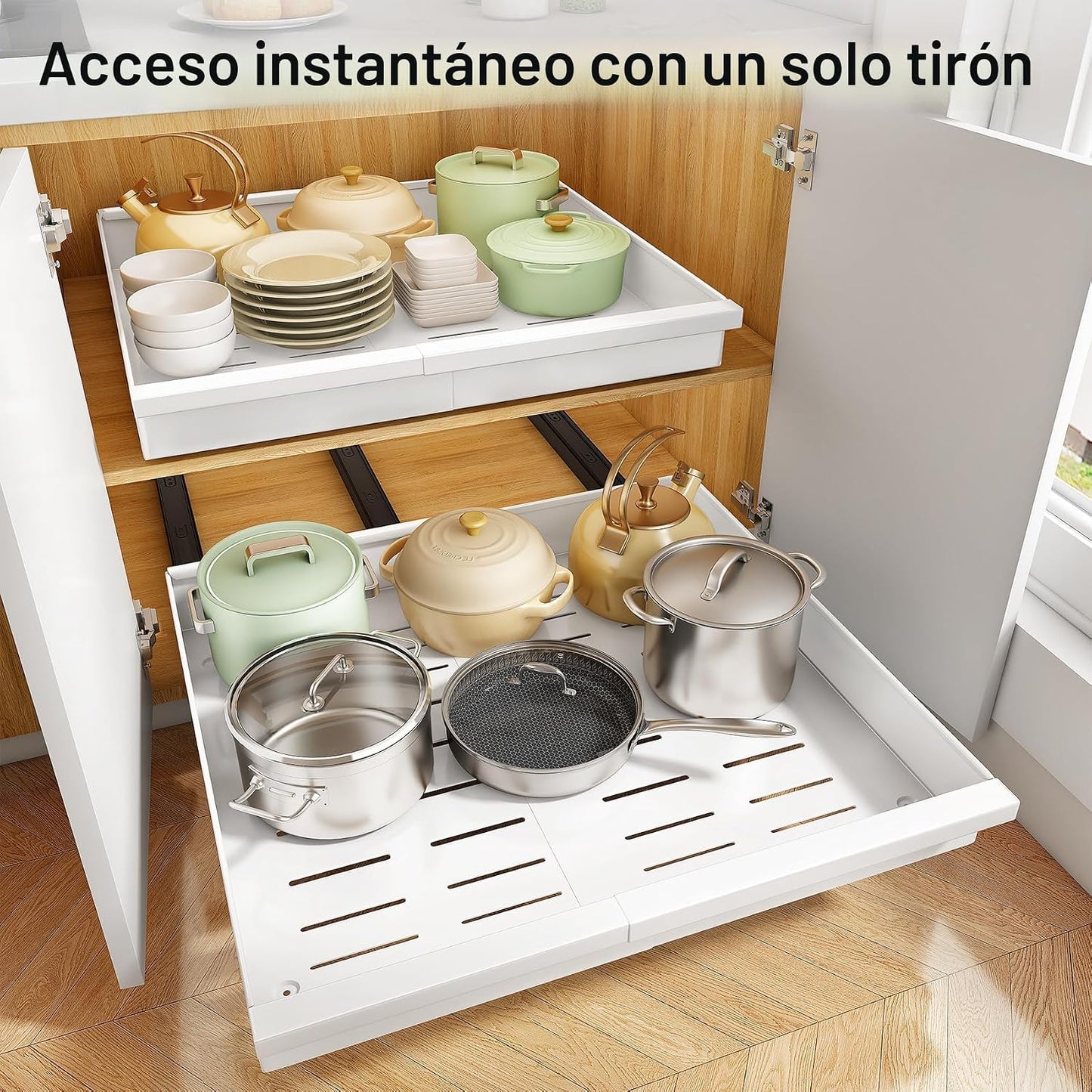 Organizador de gabinete extraíble, 1 paquete expandible (13.6"-...