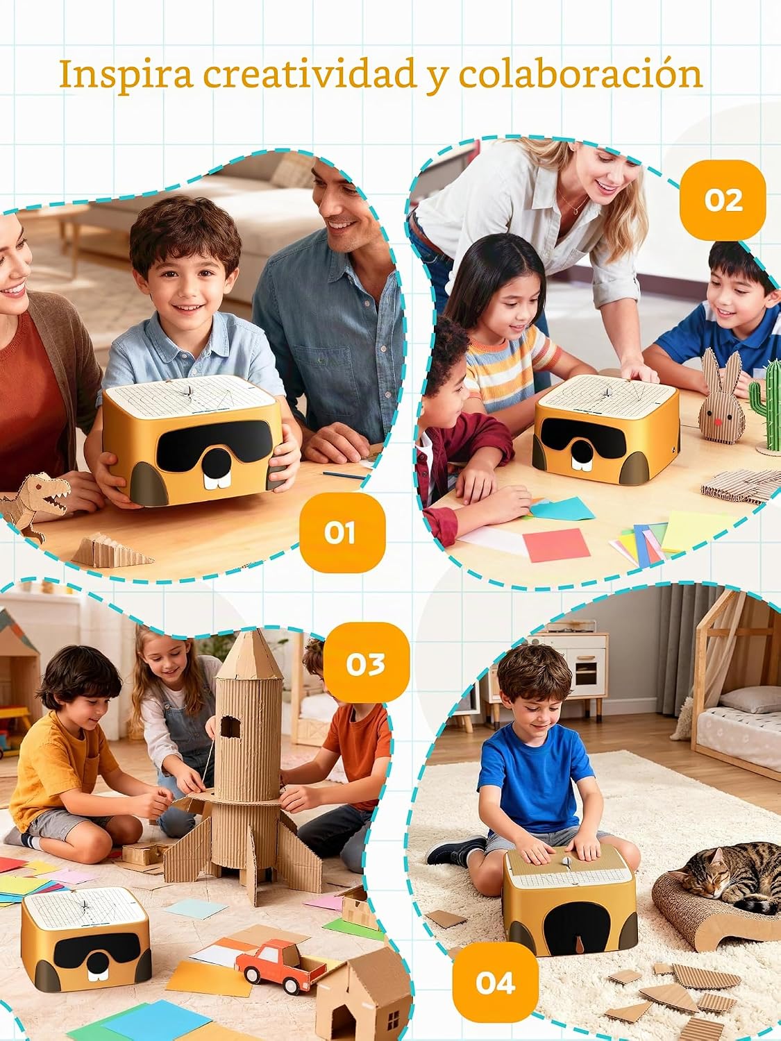 BEAVERBOT Cortador de cartón para niños, kit de herramientas de con...