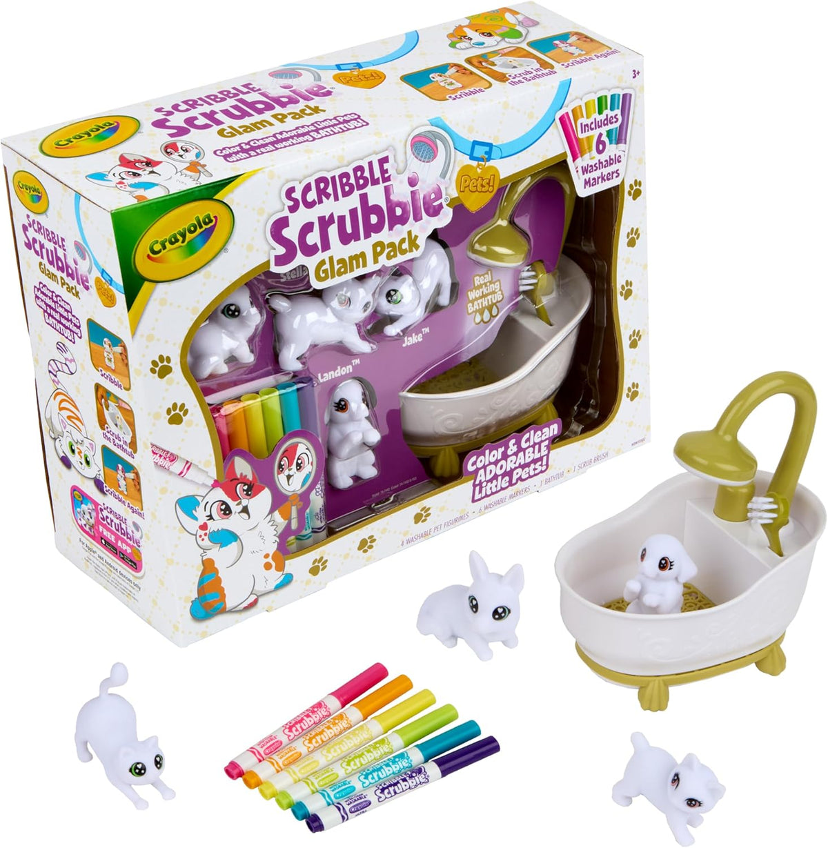Crayola Scribble Scrubbie Pets - Juego de bañera (2.0, regalo para...