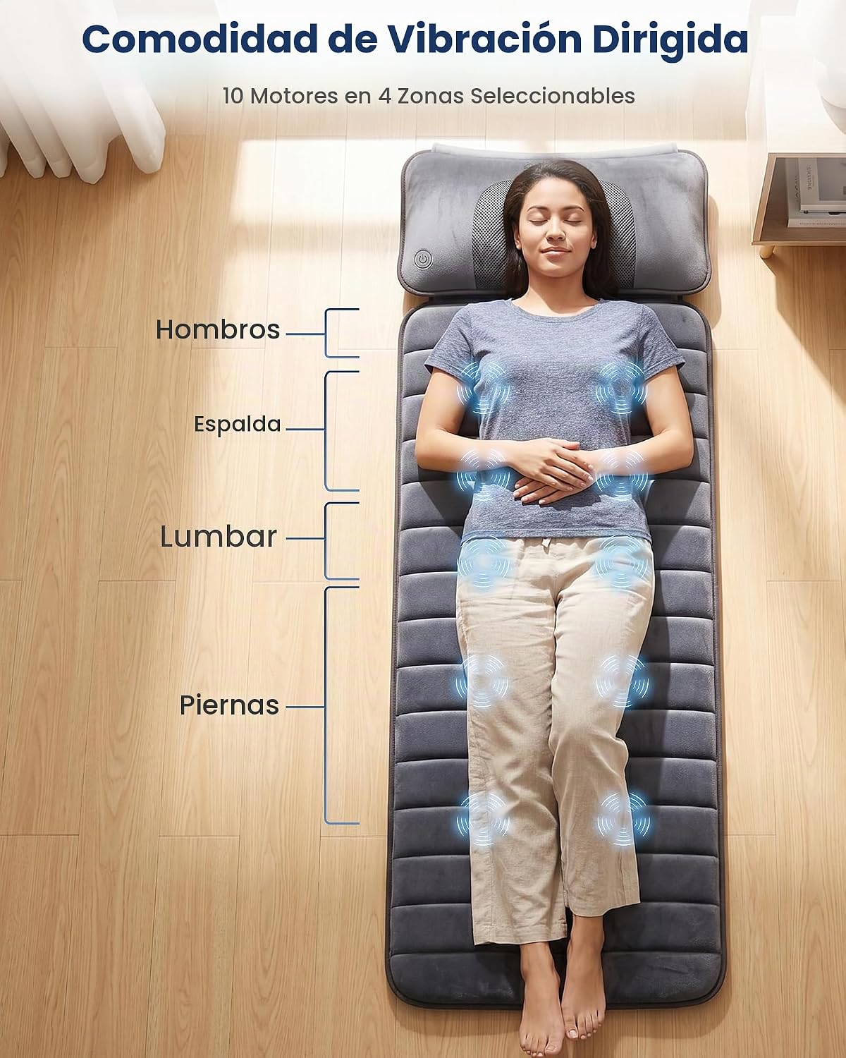 COMFIER Alfombrilla de masaje de cuerpo completo con almohada de cu...