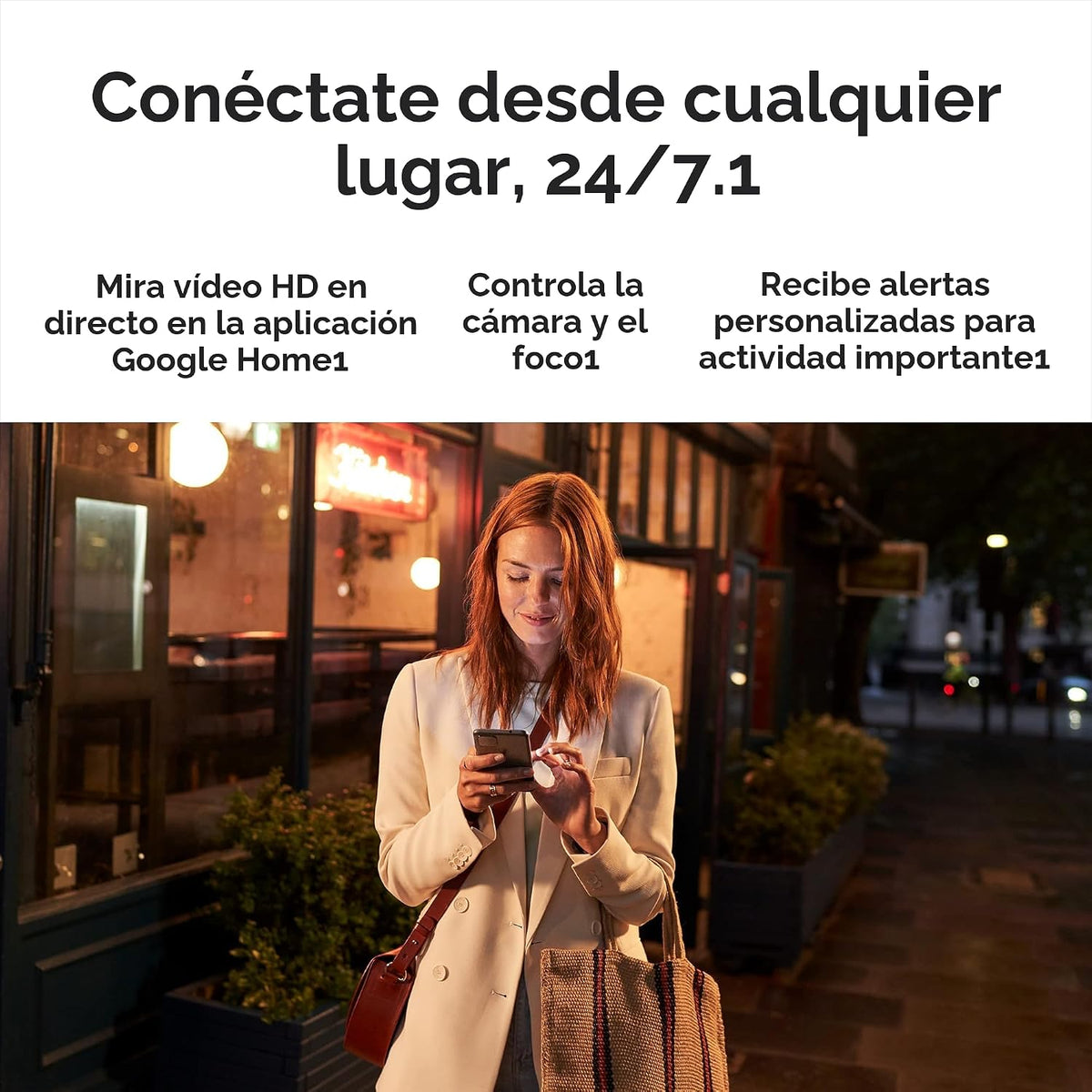 Google Nest Cam con Foco - Cámara Exterior - Cámara de Seguridad co...