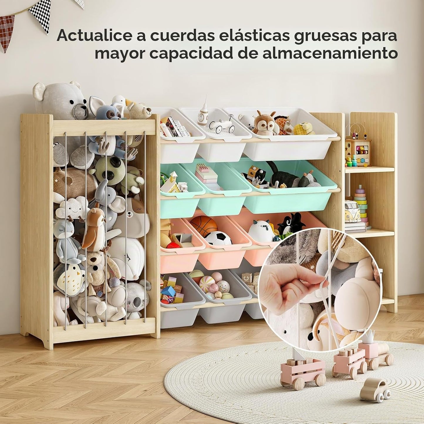 EXPERLAM Organizador de almacenamiento de juguetes 3 en 1, soporte...