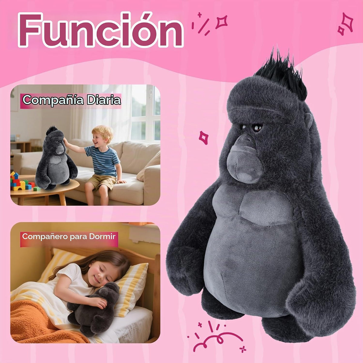 Animal de peluche Gorila, Juguetes de mono de peluche para niños, m...