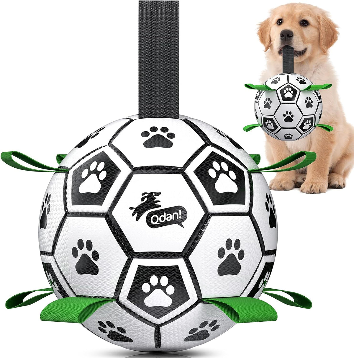 QDAN Juguetes para perros pequeños y medianos, pelota de fútbol par...