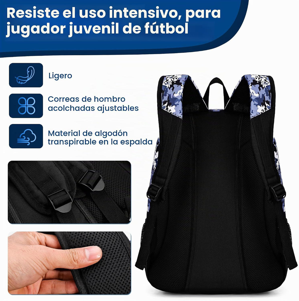 Hsmihair - Mochila de fútbol juvenil - Mochila para fútbol y balonc...