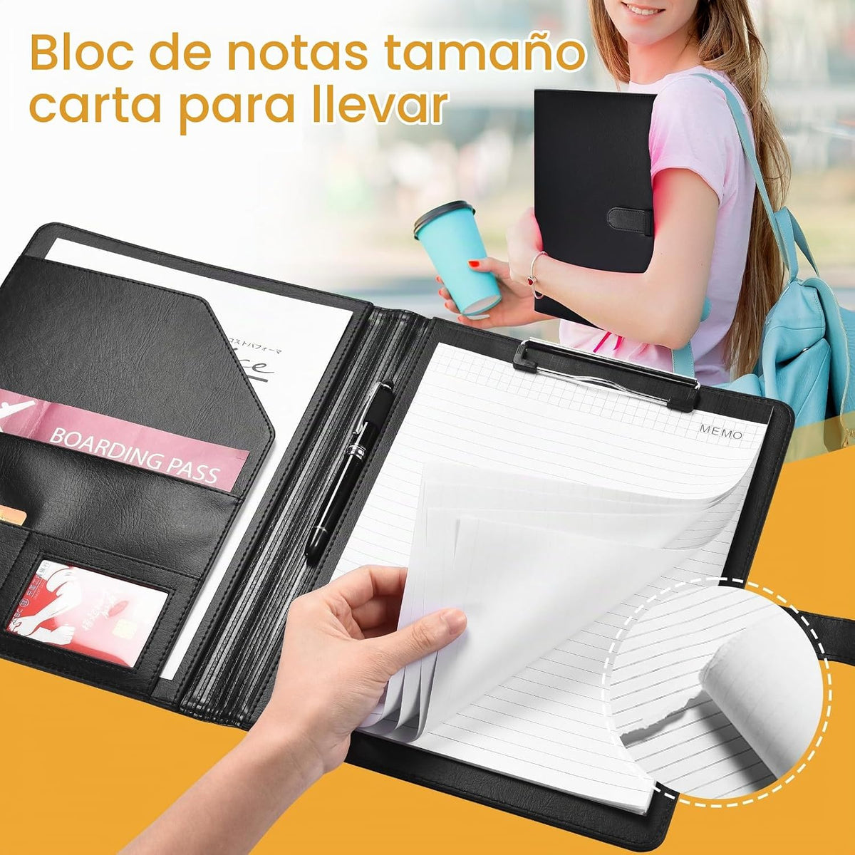 Carpeta portafolio Padfolio Pacific Mailer con portadocumentos, car...