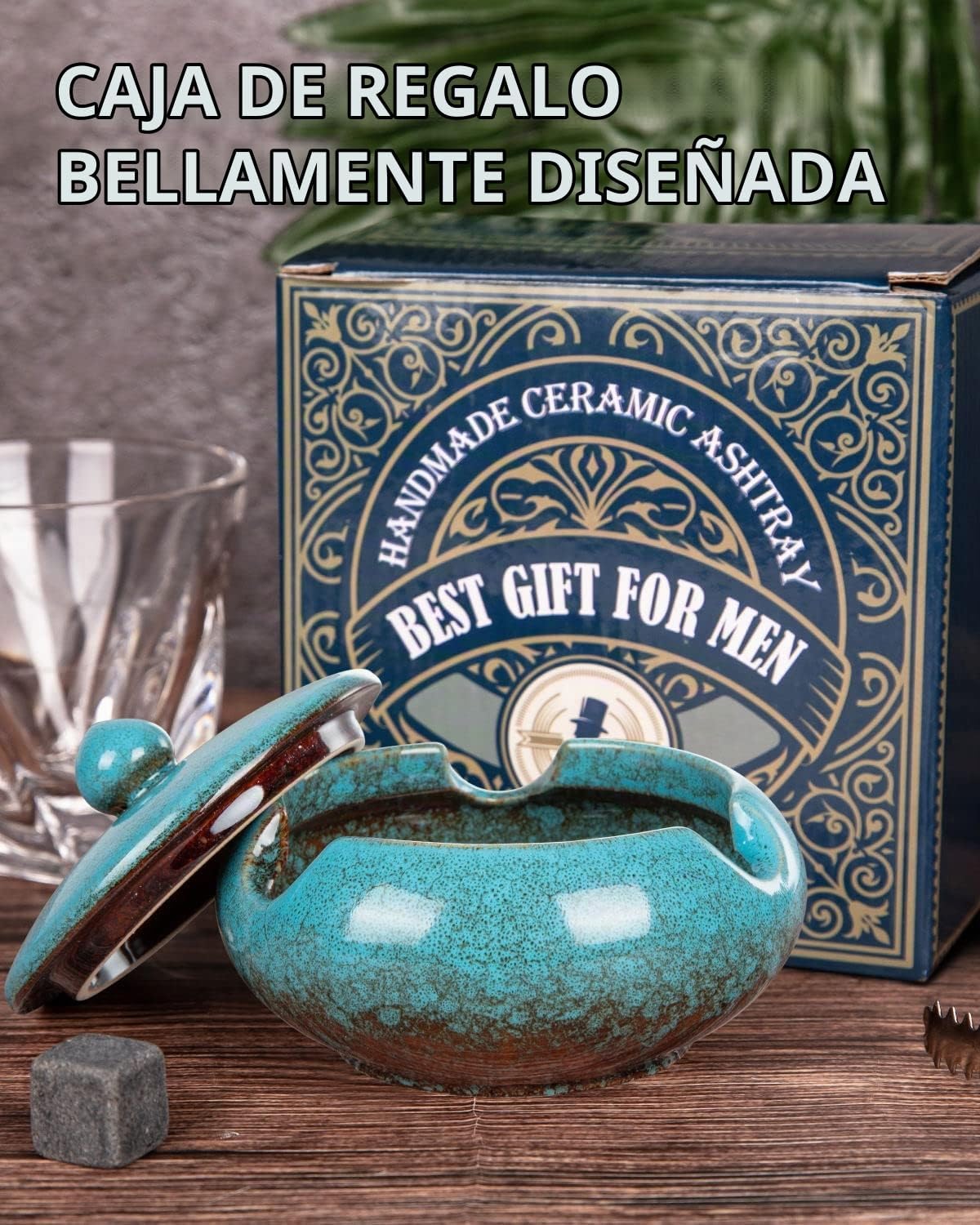 Cenicero de cerámica con tapas, accesorios para puros, ceniceros al...
