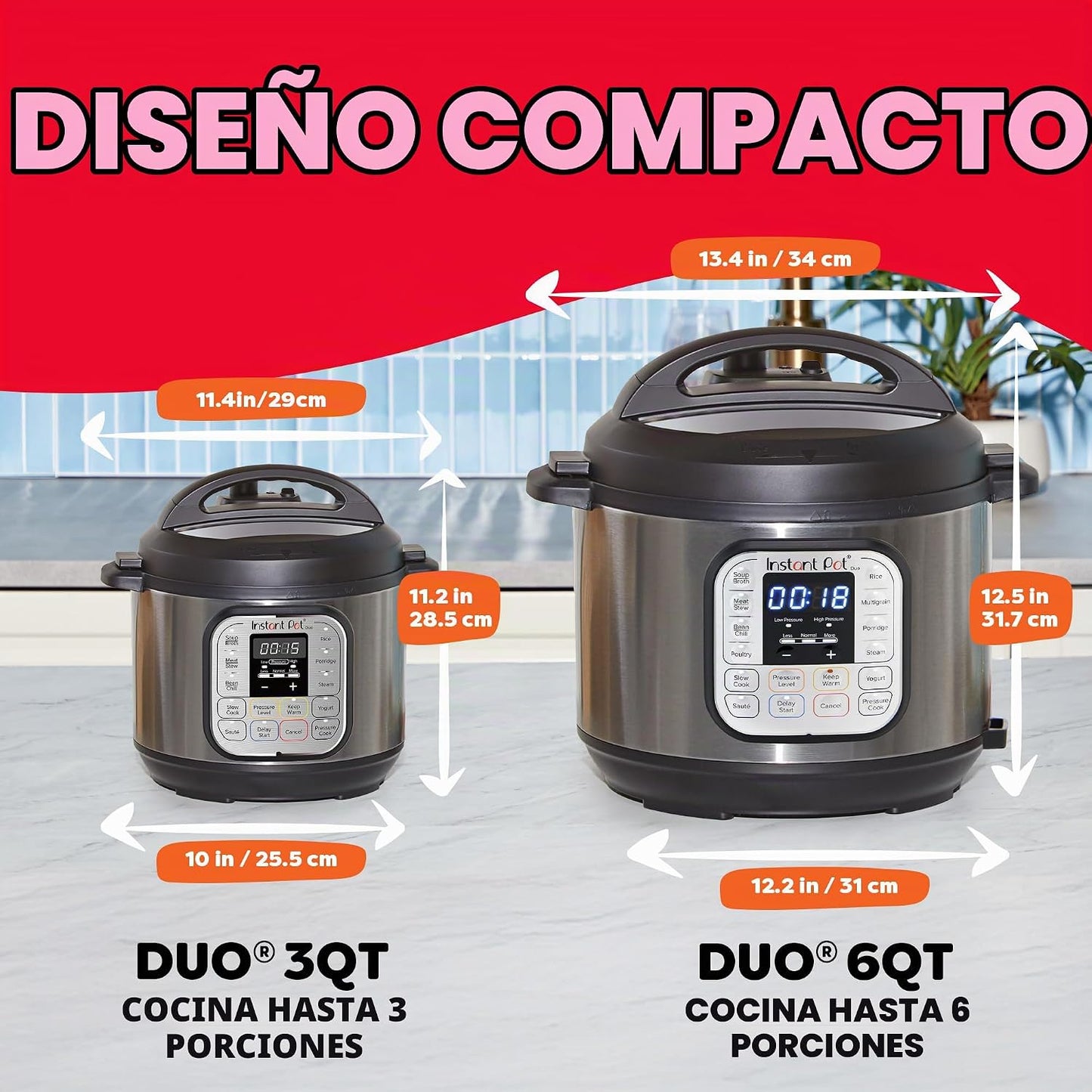 Instant Pot IP-DUO60, 6cuartos\/1000W - Olla a presión multifunción...