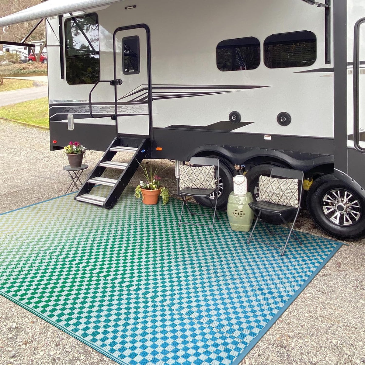 Wonnitar Alfombras impermeables para exteriores de 8 x 10 pies, alf...