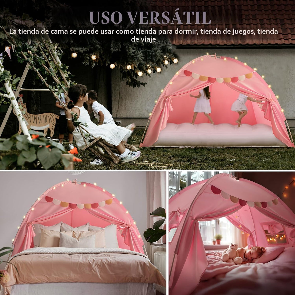 Tienda de campaña para cama individual para niños, toldo para cama...