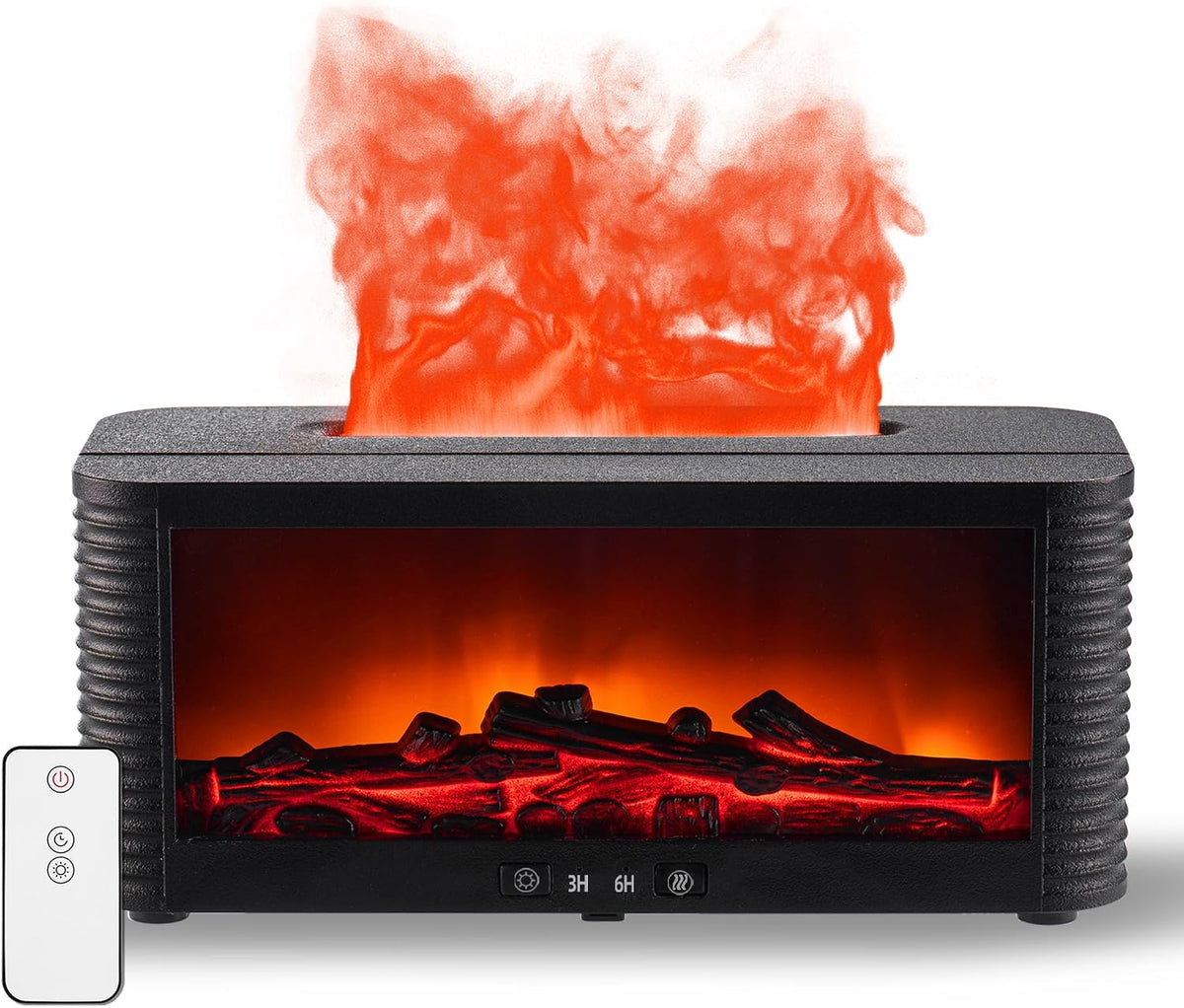 LOVCY Difusor de aceite esencial con aroma a chimenea de llama de 9...
