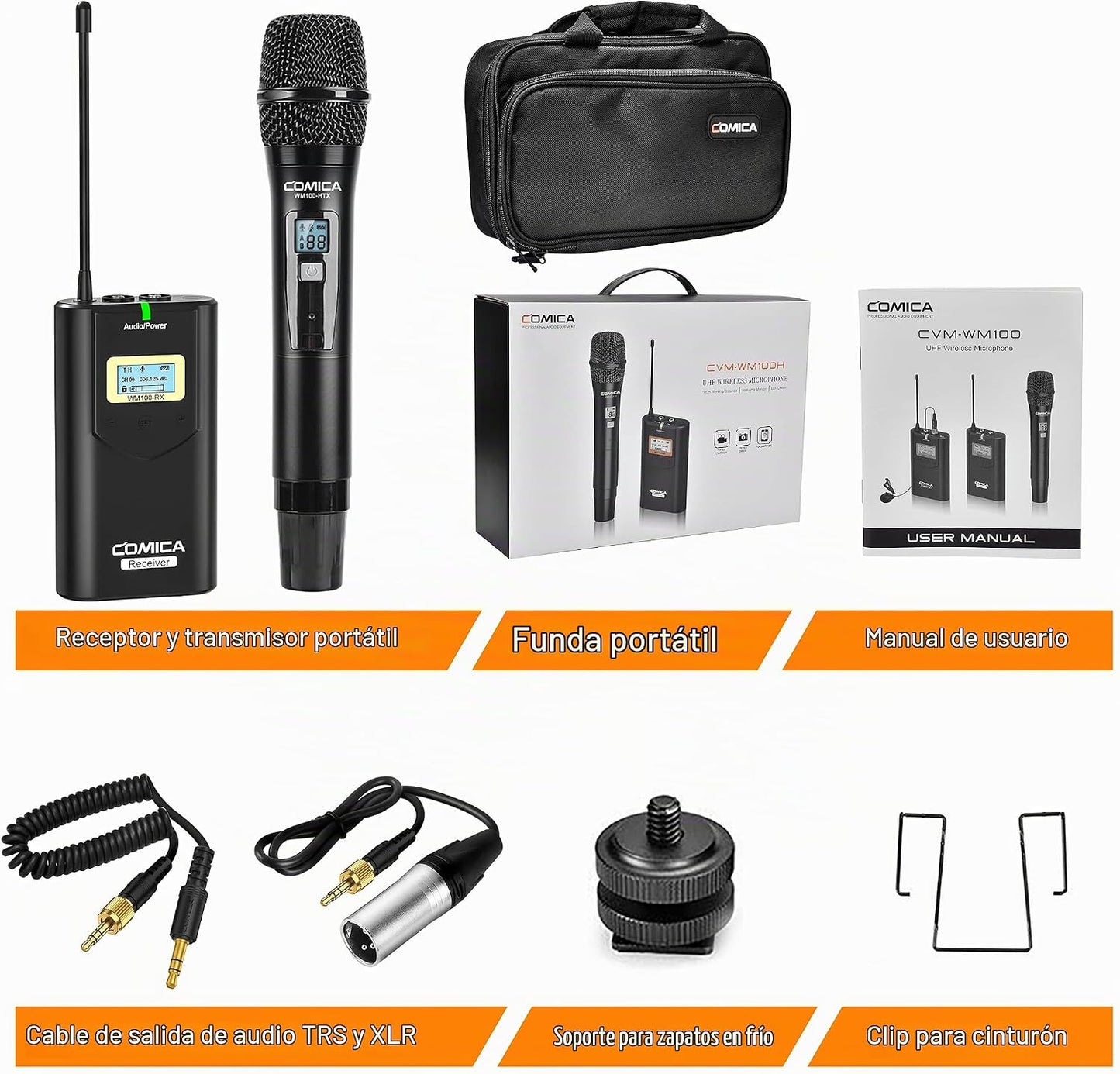 COMICA CVM-WM100 H UHF Sistema de Micrófono Inalámbrico Profesional...
