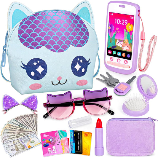 Oisacirg Bolsa de juego con kit de gato, 30 juguetes de princesa pa...