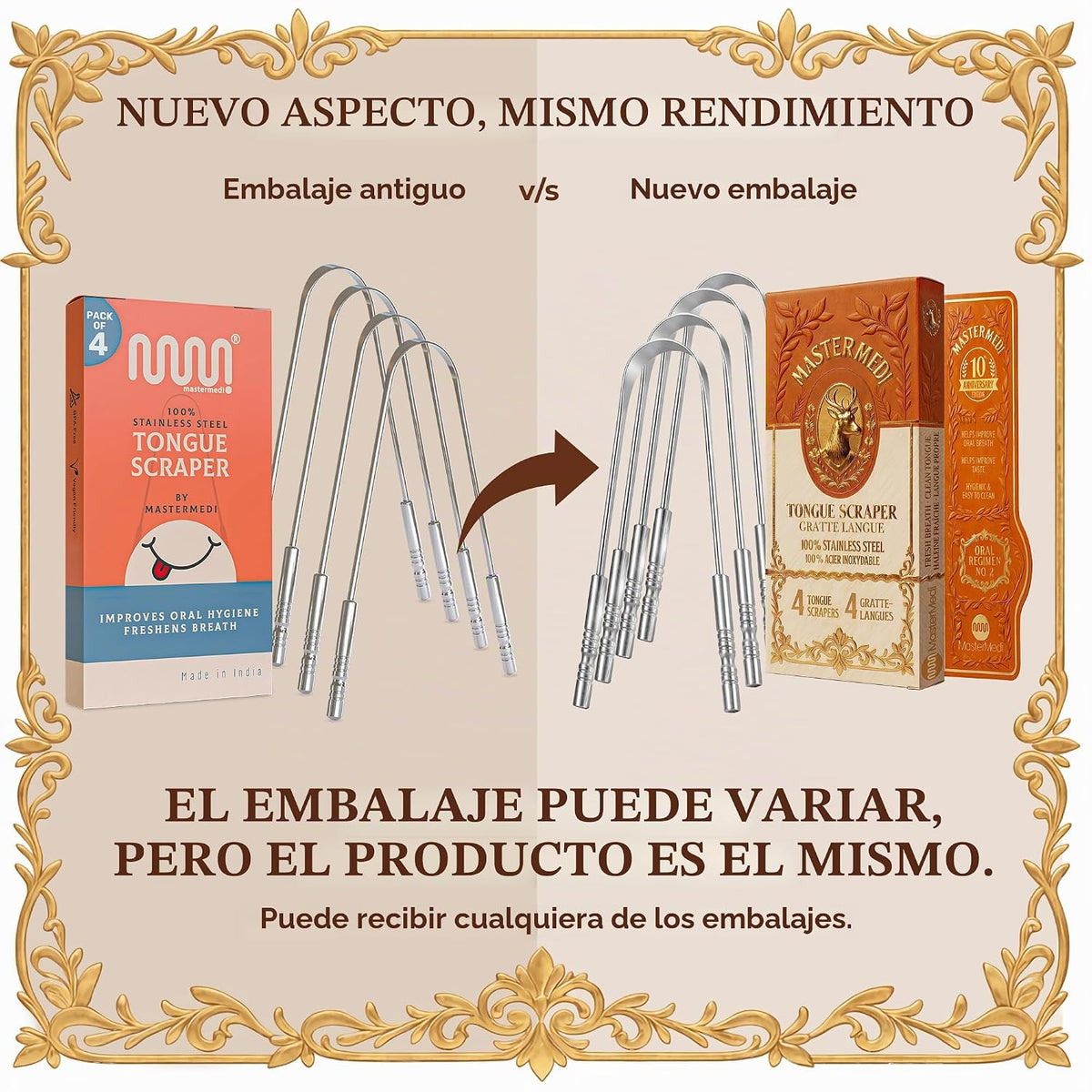 MasterMedi - Raspador de lengua con agarre no sintético, limpiador...
