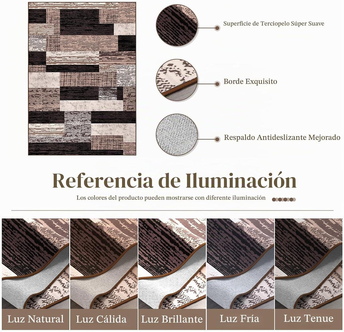 FlyDOIT Alfombra de Área Moderna Geométrica de Retazos, 5x8 pies, A...