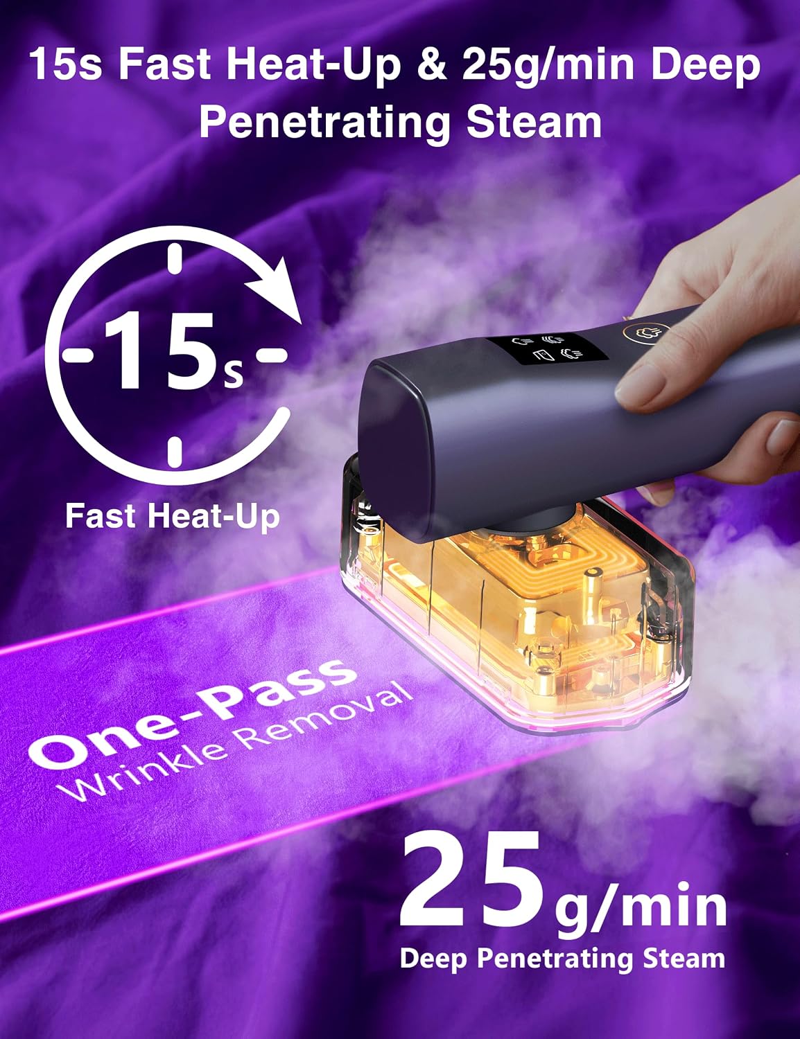 Vaporizador para ropa, vaporizador portátil de mano, capacidad de 6...