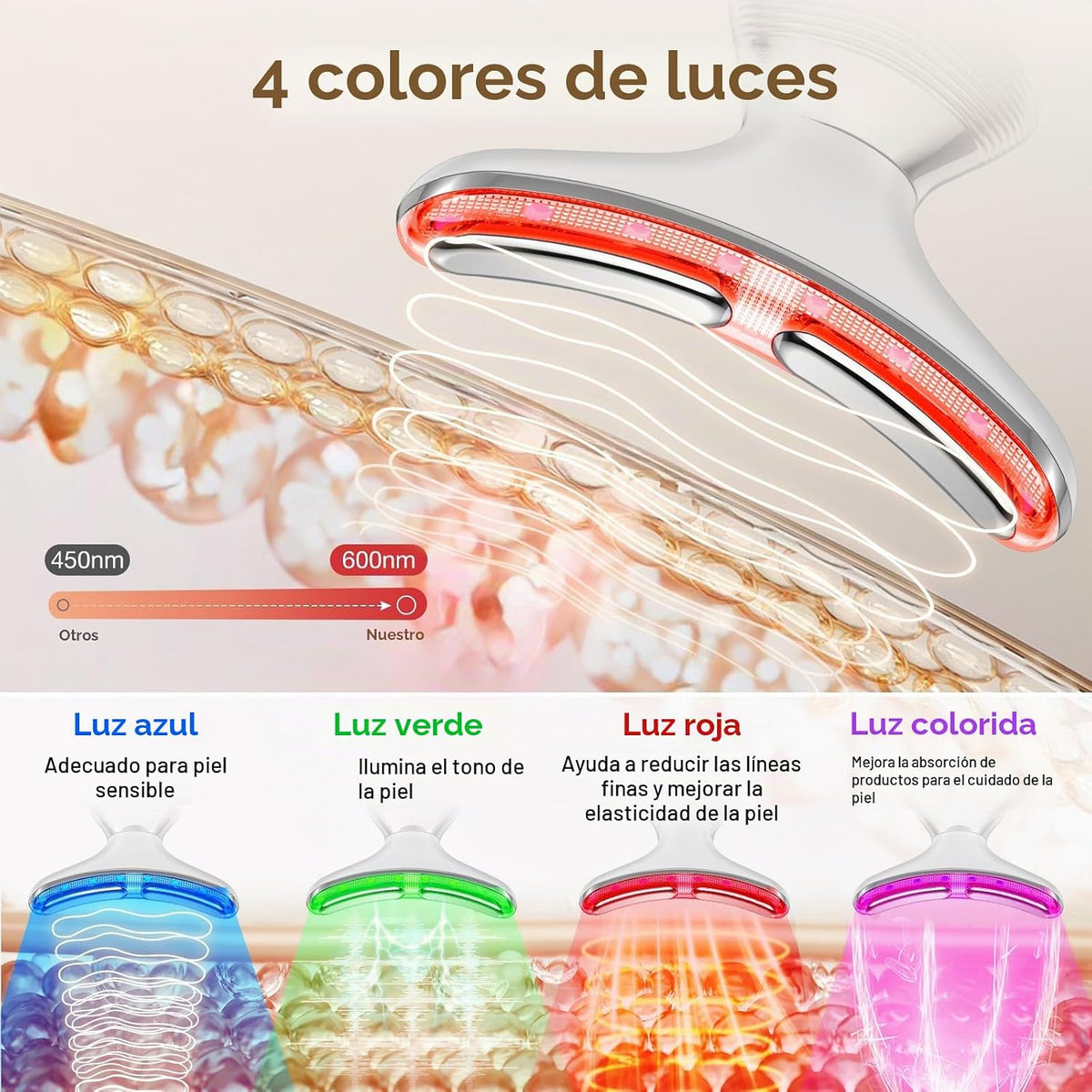 Masajeador facial para cara y cuello, herramienta de masaje facial...