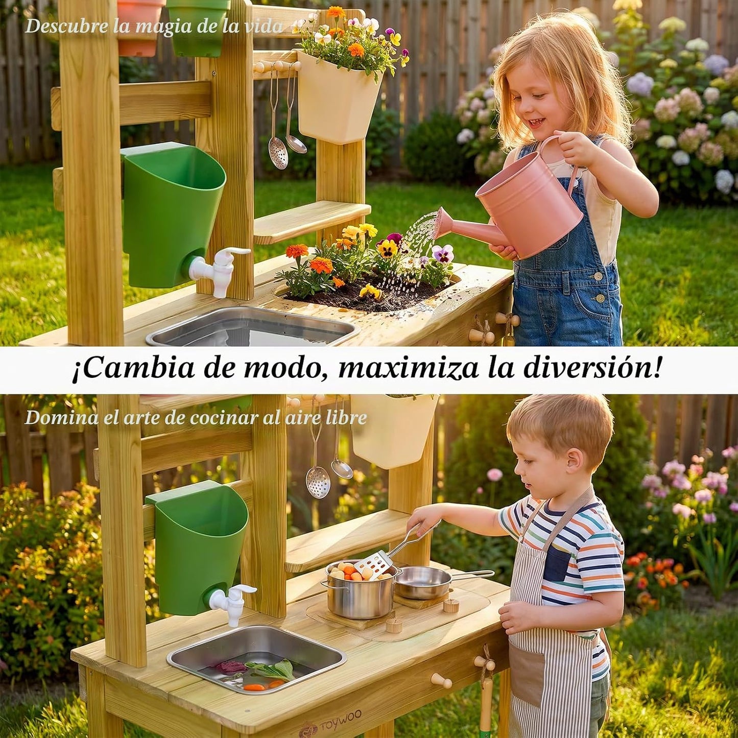 Toywoo Cocina de barro impermeable para niños al aire libre, cocina...