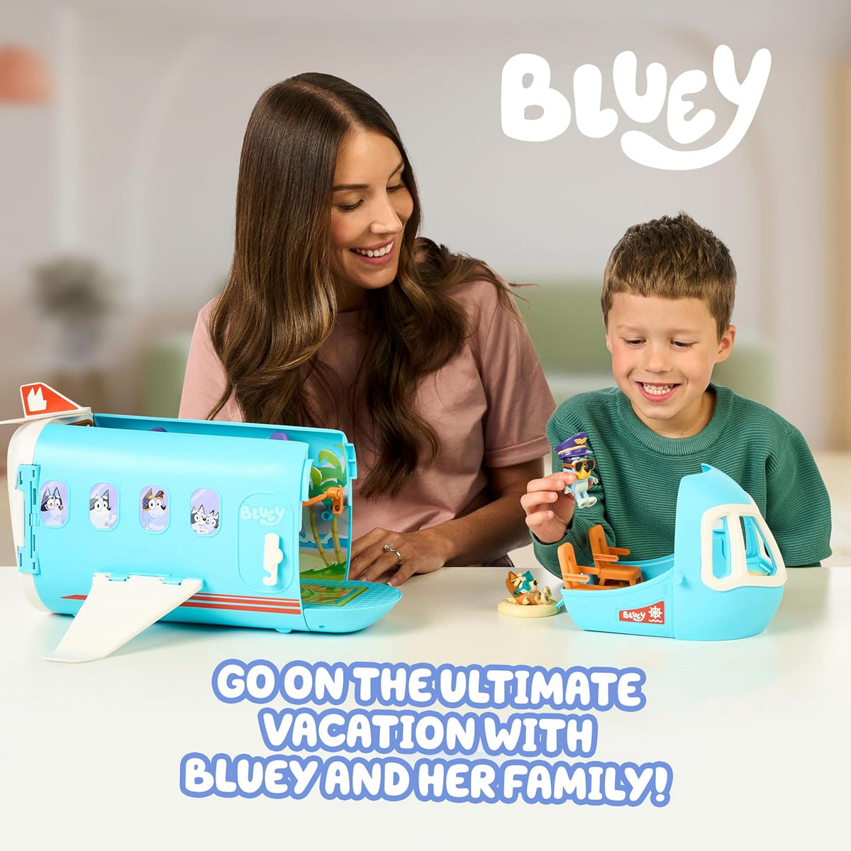 Bluey Juguetes de avión transformables 3 en 1 para niños, resort y...