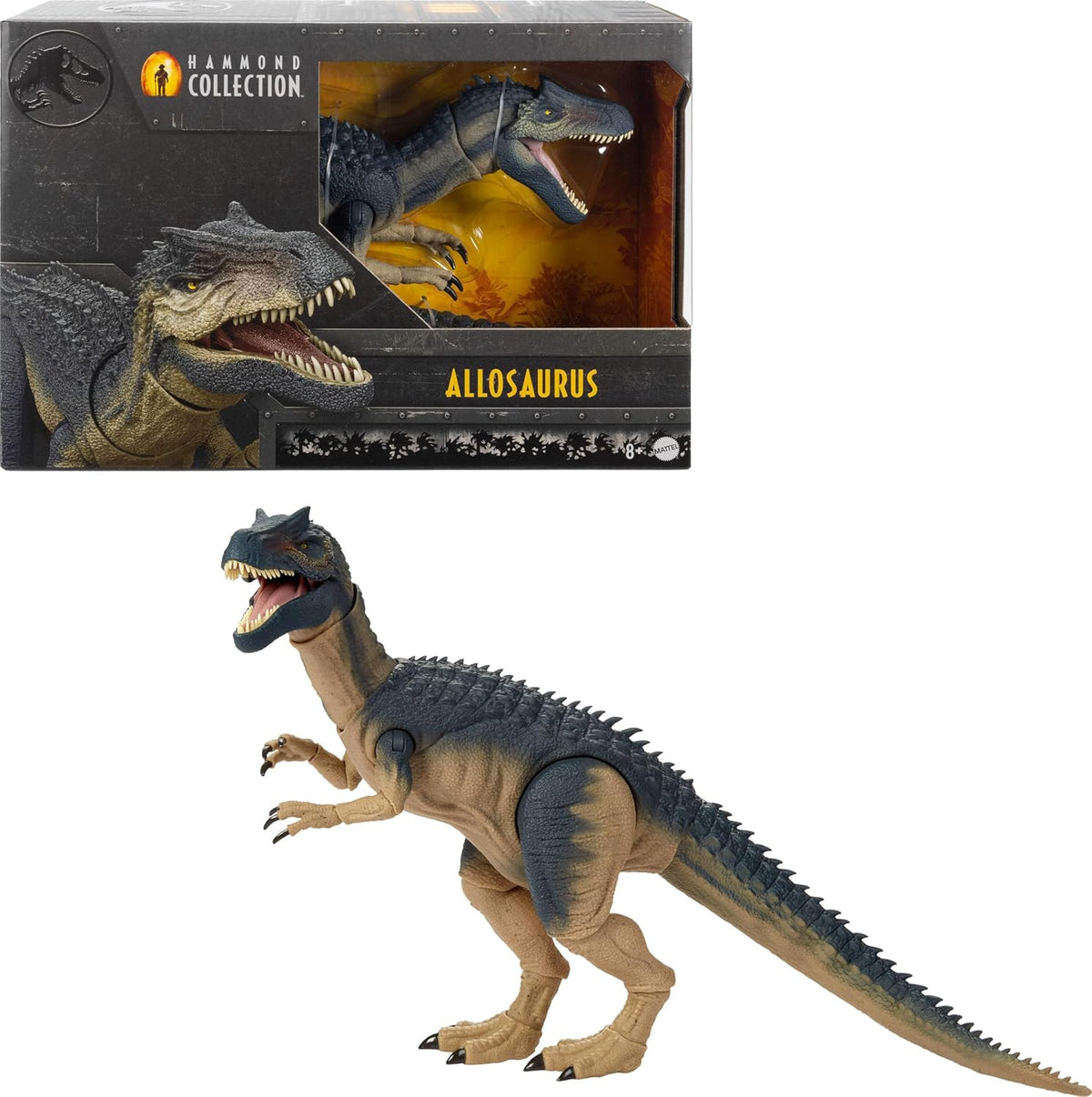 Mattel Jurassic World Hammond Collection Allosaurus Figura de dinos...