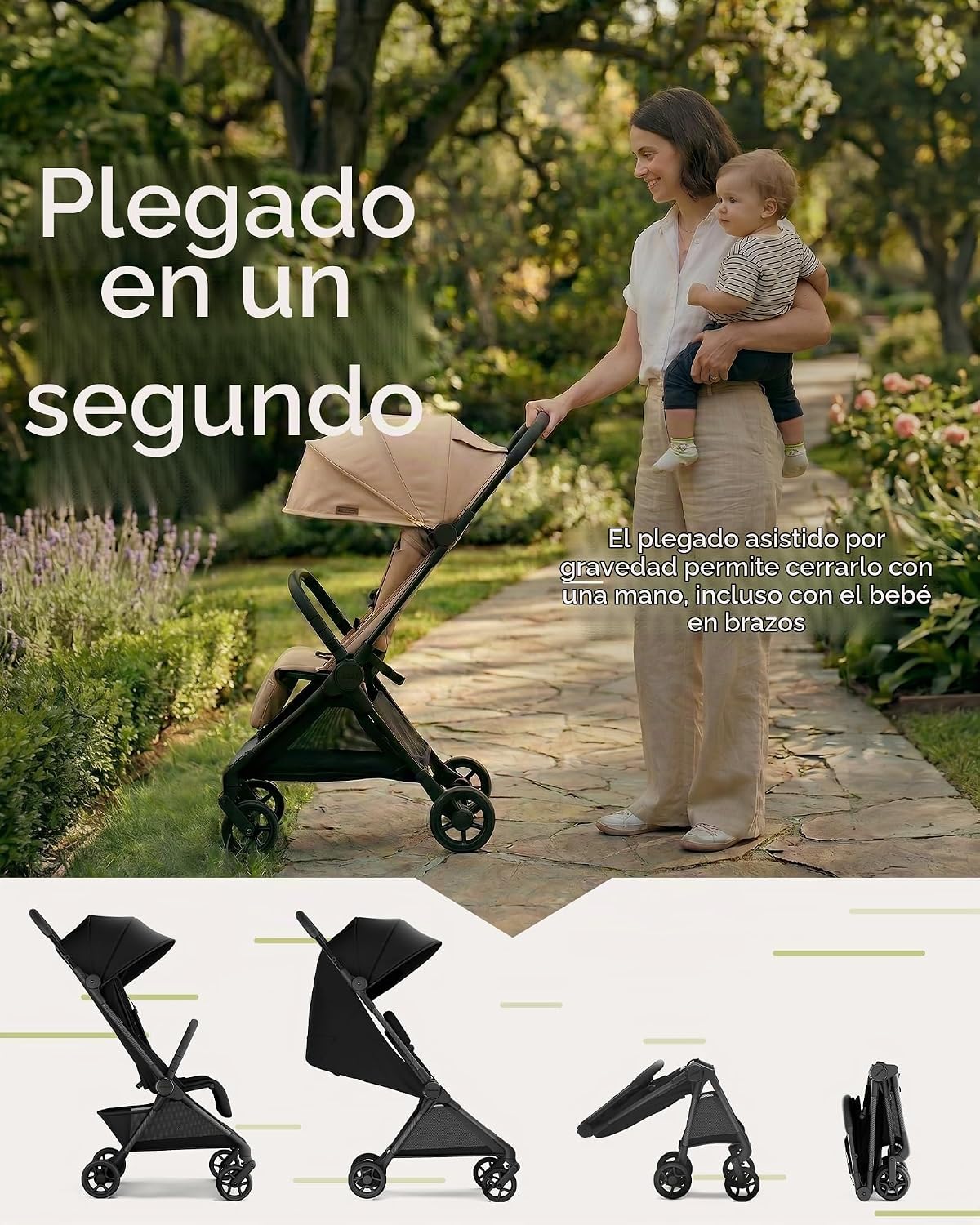 Mompush Nexis - Cochecito de viaje ligero de fibra de carbono, equi...