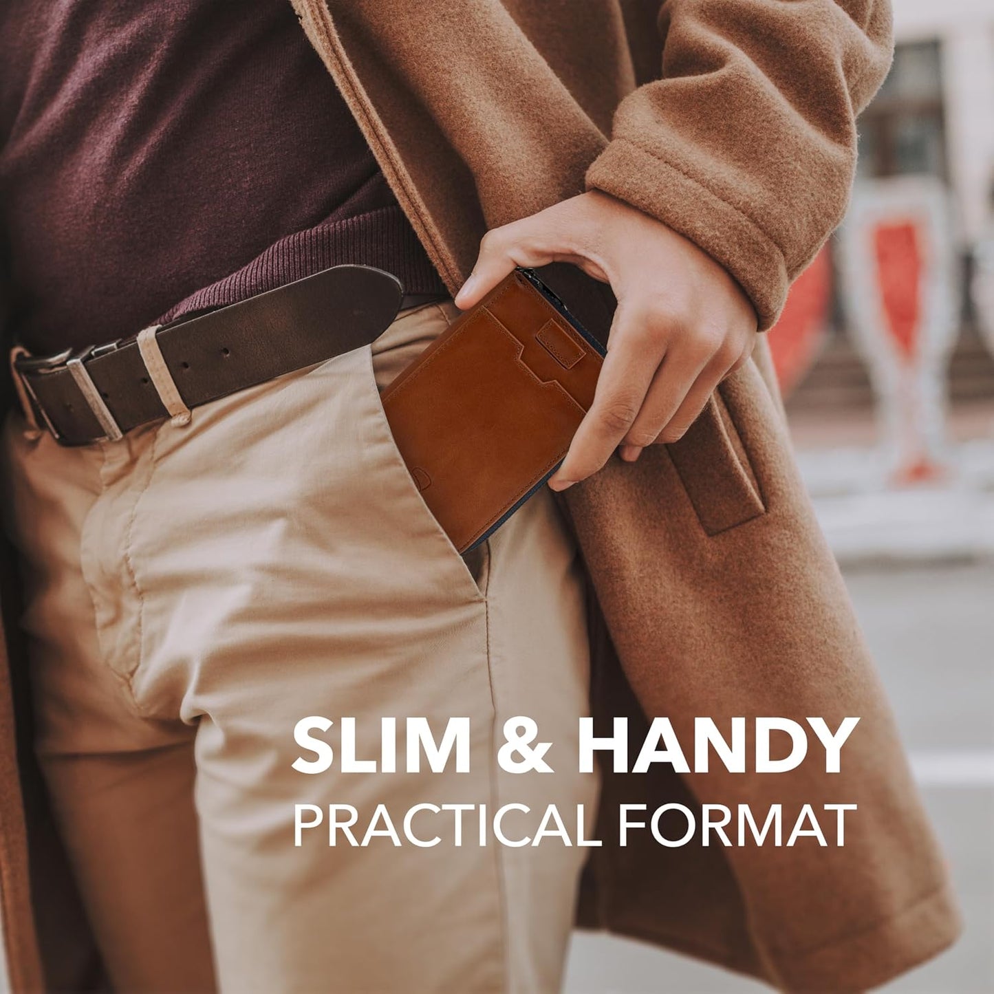 Vaultskin - Cartera de cuero con cierre de cremallera, minimalista...