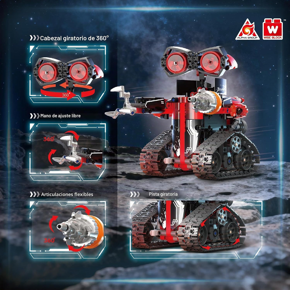 Kit de Construcción de Robots W WISE BLOCK, Robótica STEM para Niño...
