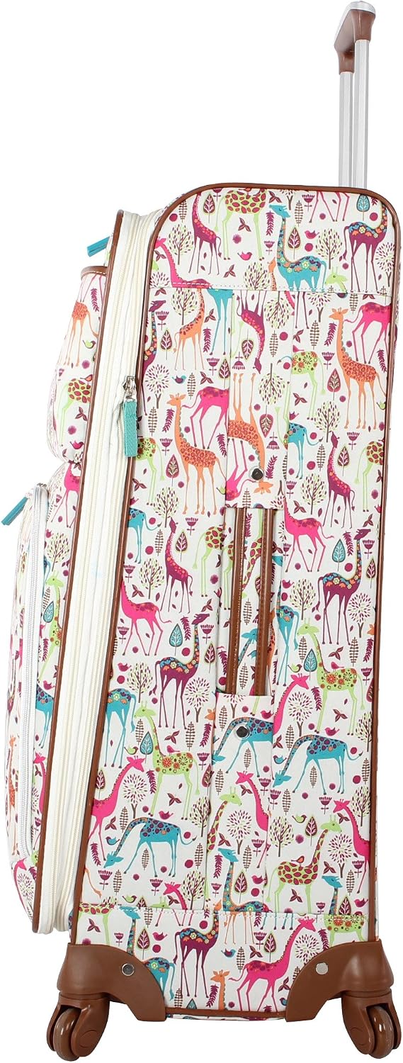 Lily Bloom Maleta de equipaje con diseño estampado de 24 pulgadas,...