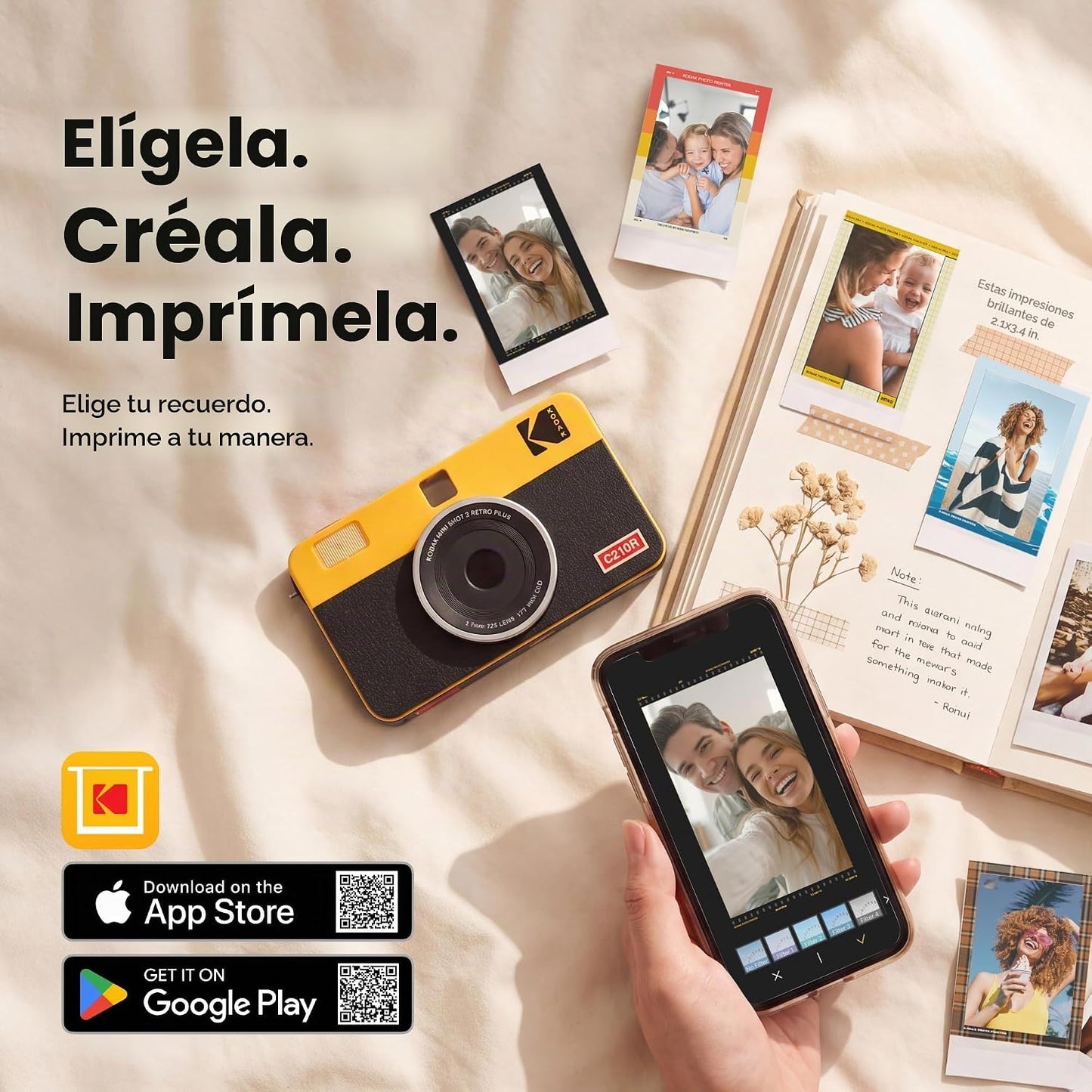 KODAK Mini Shot 2 Retro 4PASS - Cámara digital instantánea 2 en 1 e...