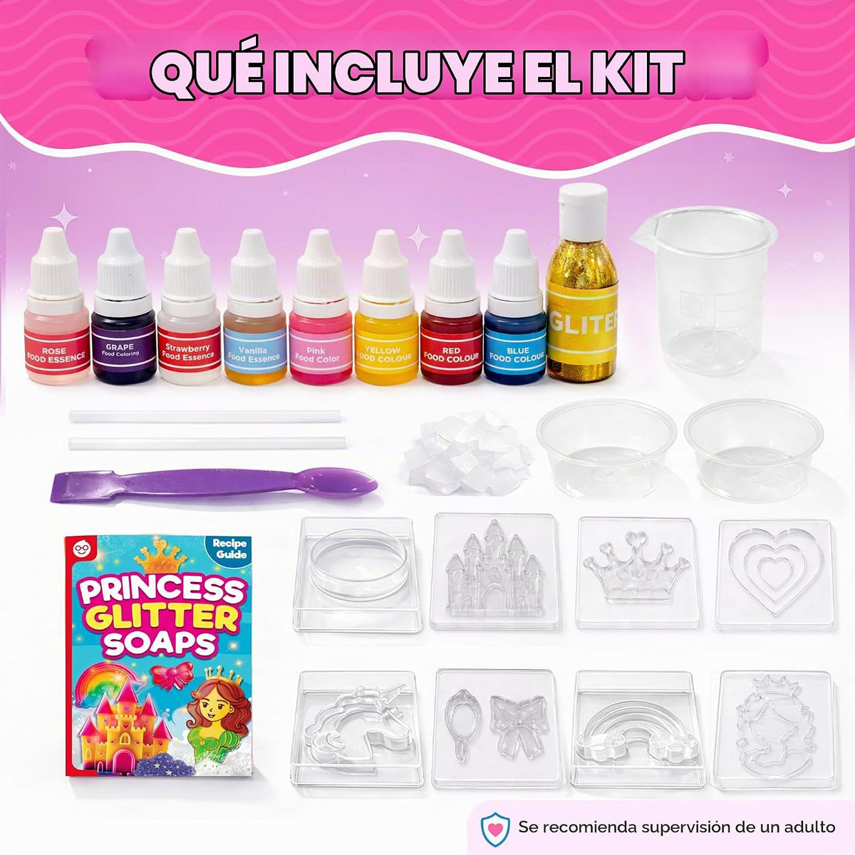 Doctor Jupiter Kit de fabricación de jabón con purpurina de princes...