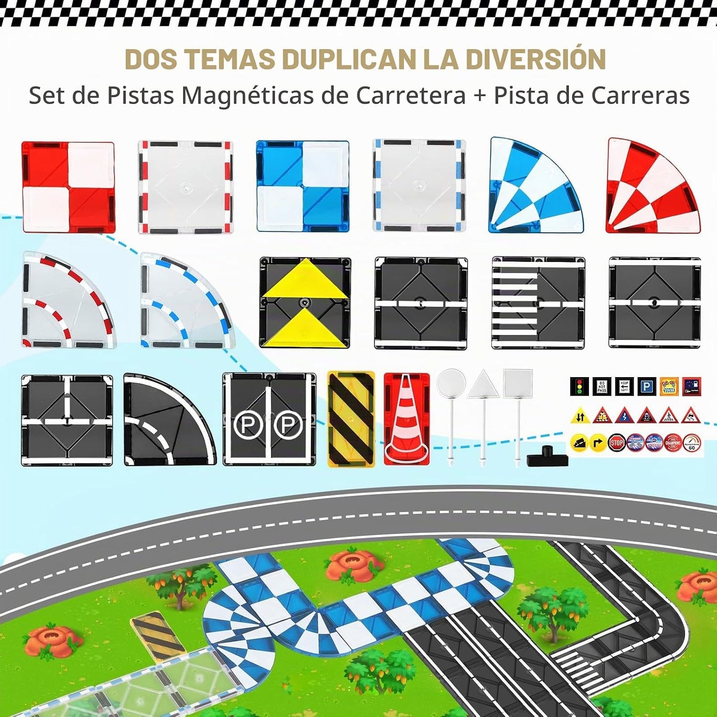 Mruikeny Bloques de construcción magnéticos para niños de 3, 4, 5,...