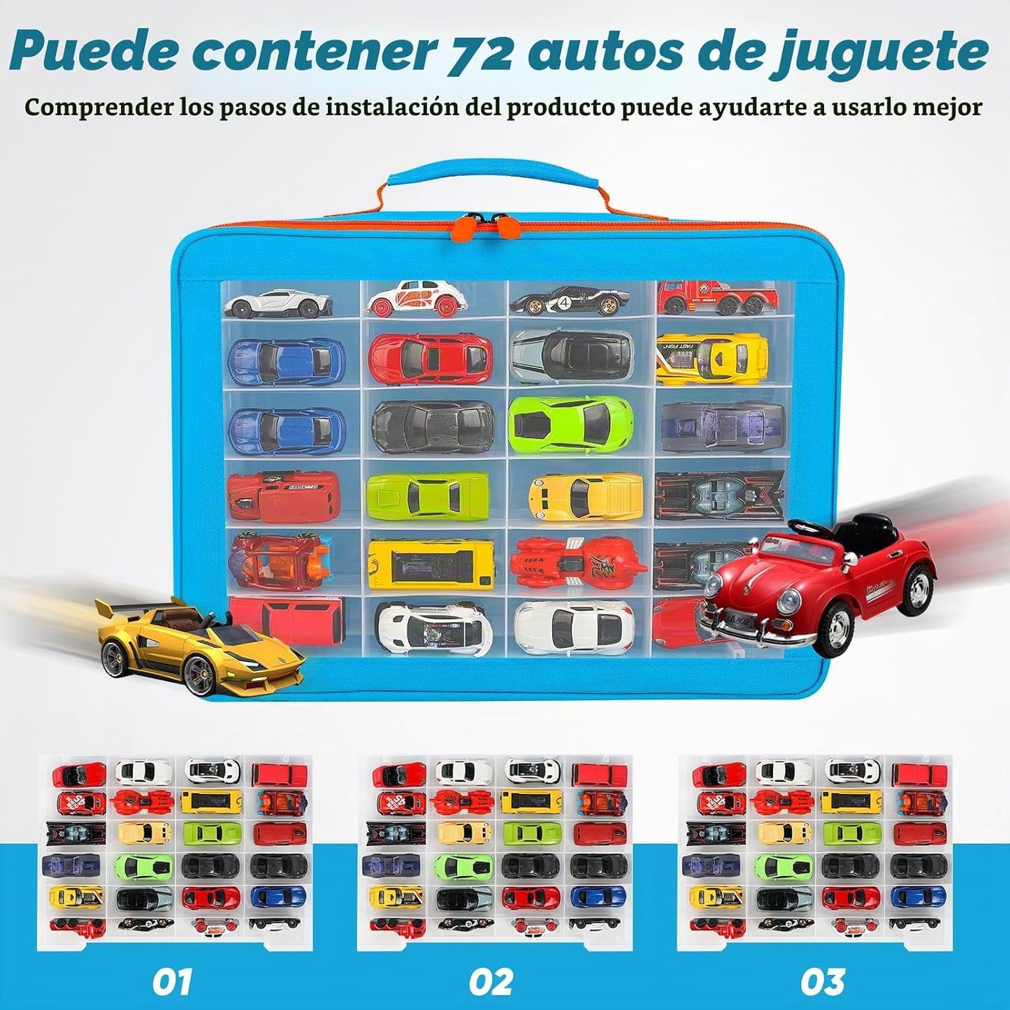 RHCOM Organizador de juguetes. 72 compartimentos. Caja de almacenam...