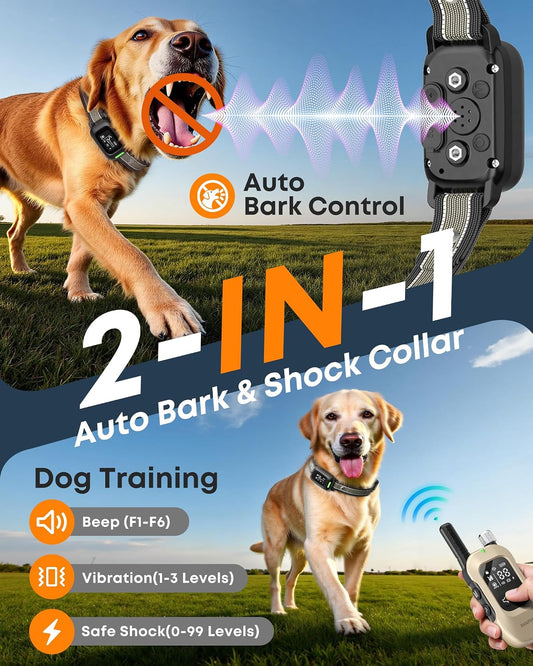 Collar 2 en 1 para Ladridos y Descarga Eléctrica para Perros \u2013...