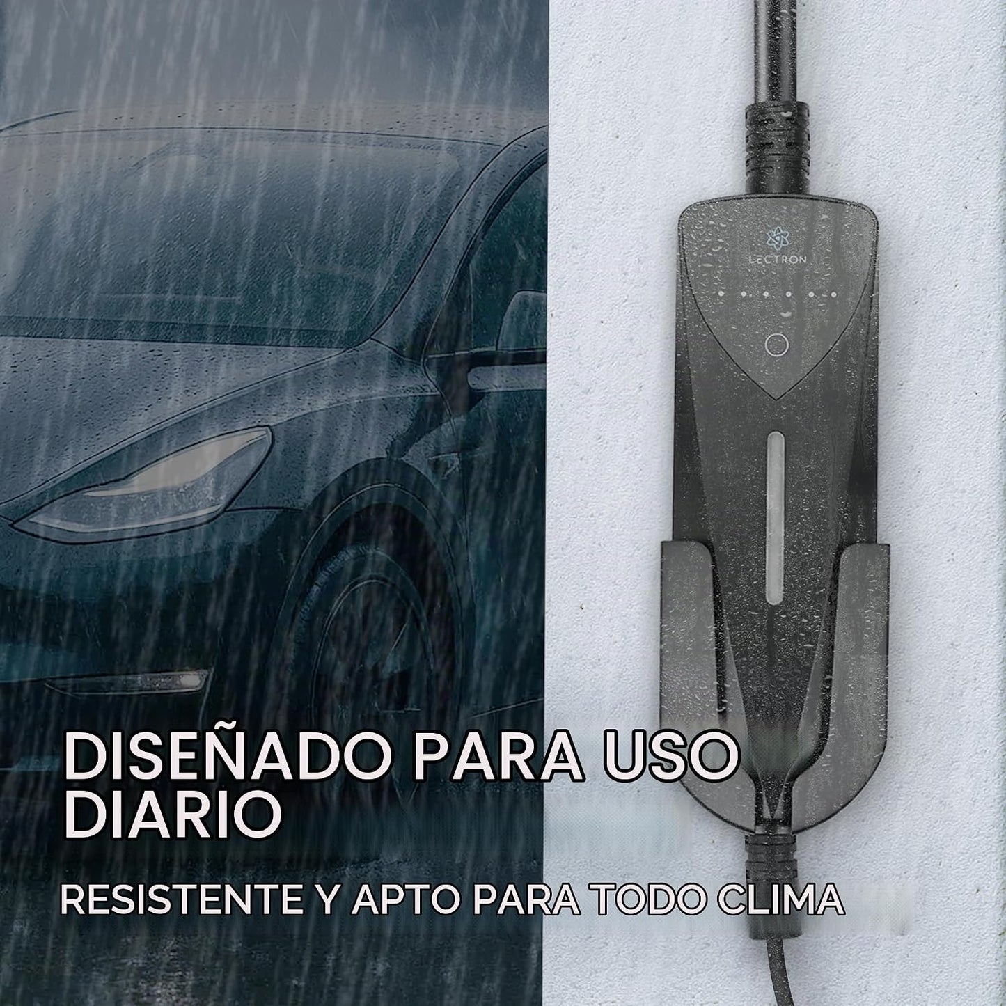 Lectron Cargador portátil EV Tesla NACS de nivel 1\/2 (8A - 40A), e...
