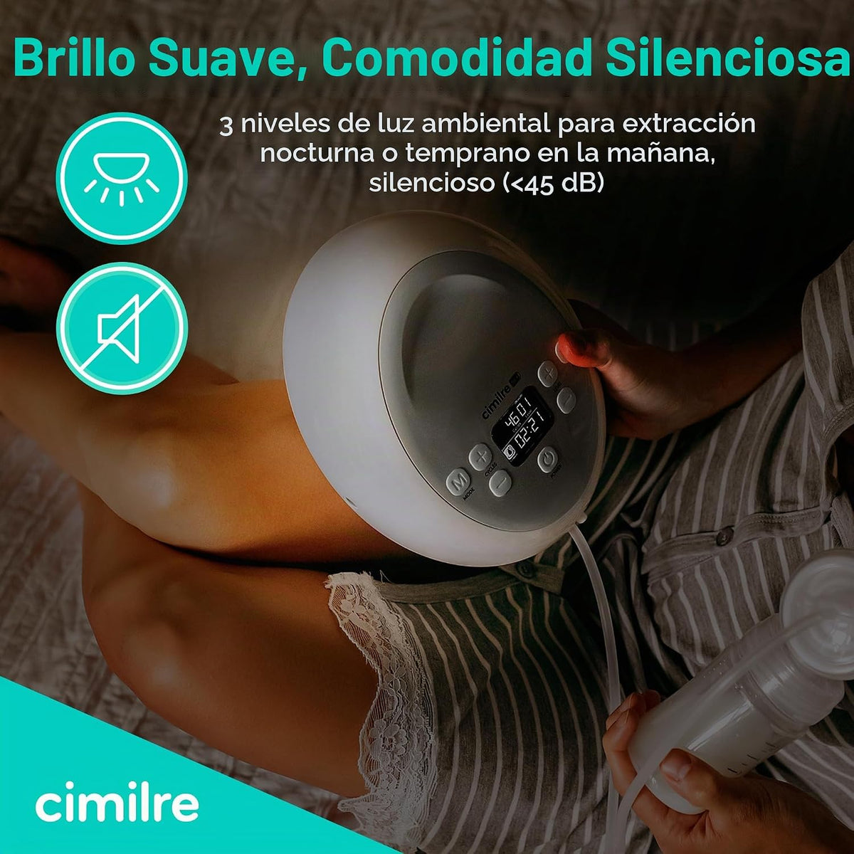 Cimilre Extractor de leche eléctrico doble ajustable S6 | Velocidad...