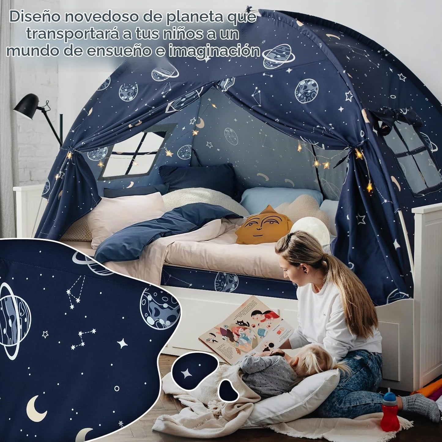 Tienda de campaña de tamaño completo con dosel, Galaxy Space Kid Be...