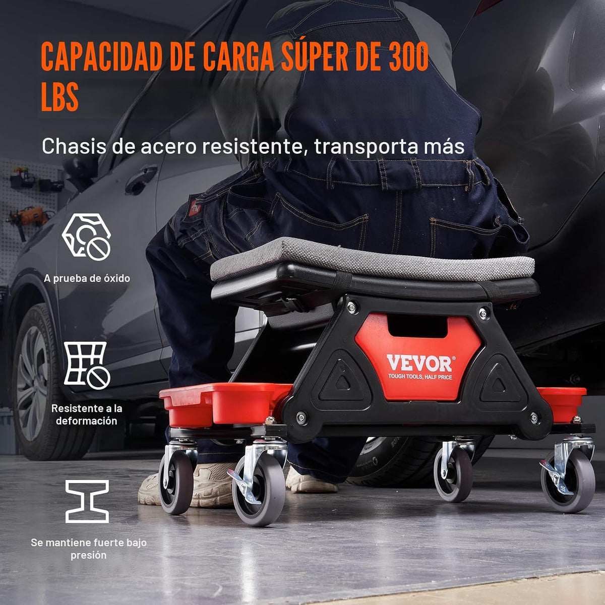 VEVOR Taburete mecánico de 300 libras de capacidad, regalo para hom...
