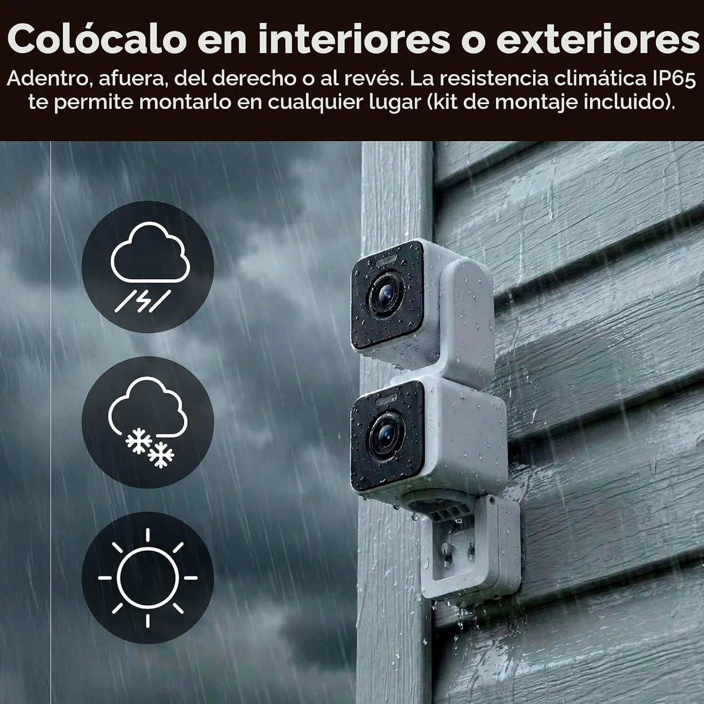 WYZE Duo Cam Pan IP65 2K 360° Pan\/Tilt Cámara de seguridad intelig...
