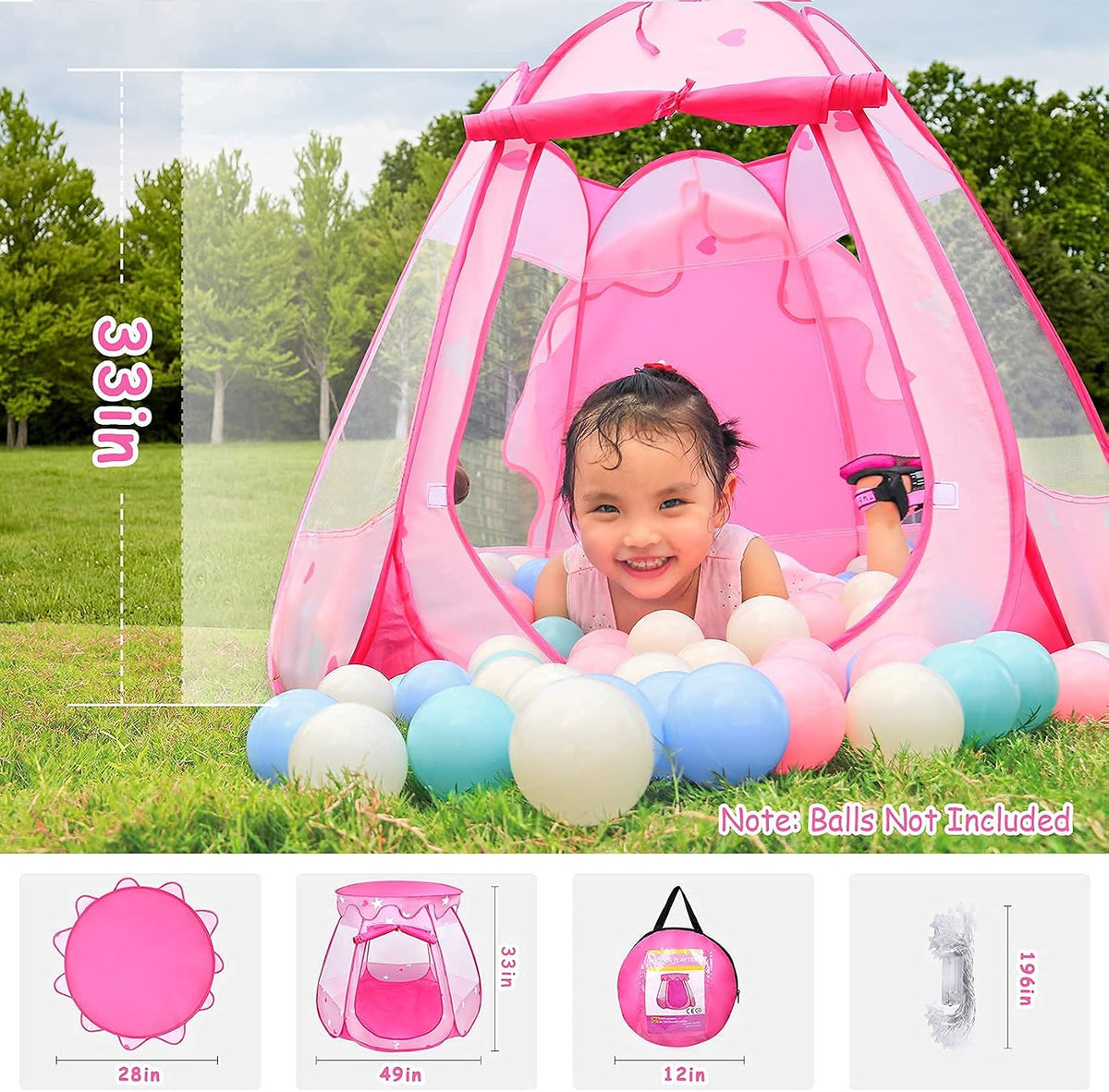 Tienda de campaña de princesa para niñas y niños, tienda de campaña...
