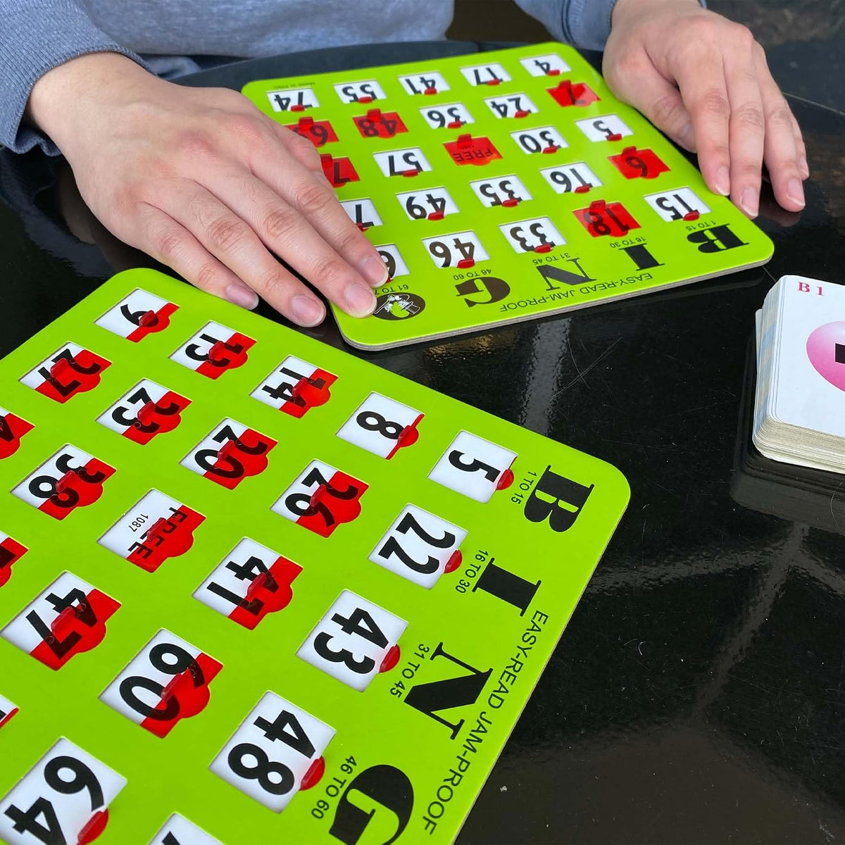 MR CHIPS Juego Completo de Bingo con Tarjetas de Obturador a Prueba...
