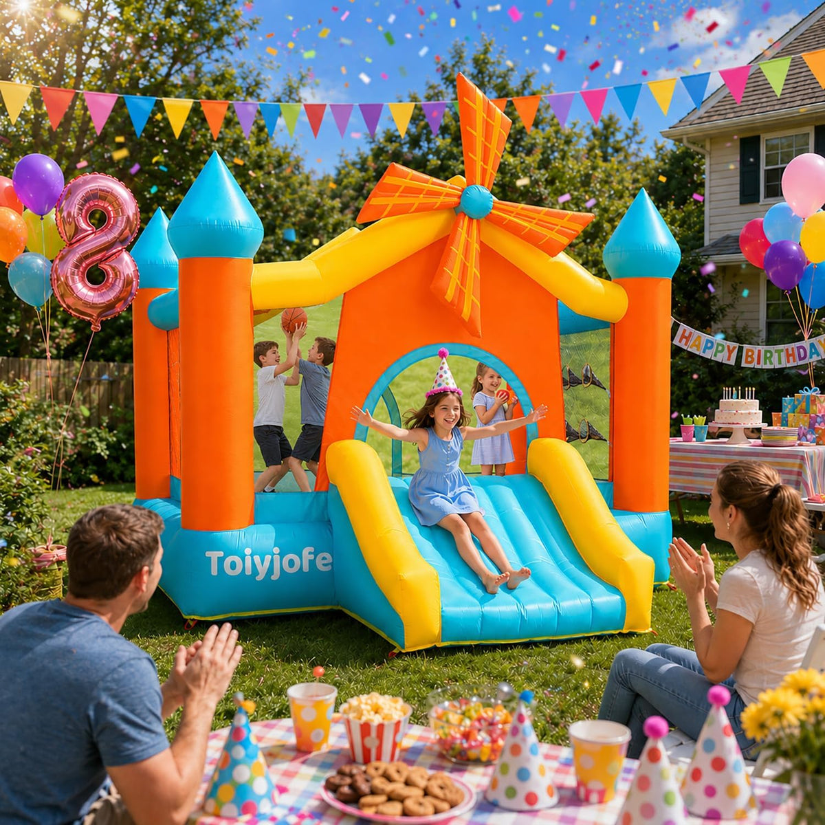 Casa de rebote para niños grandes de 3 a 10, castillo inflable gran...